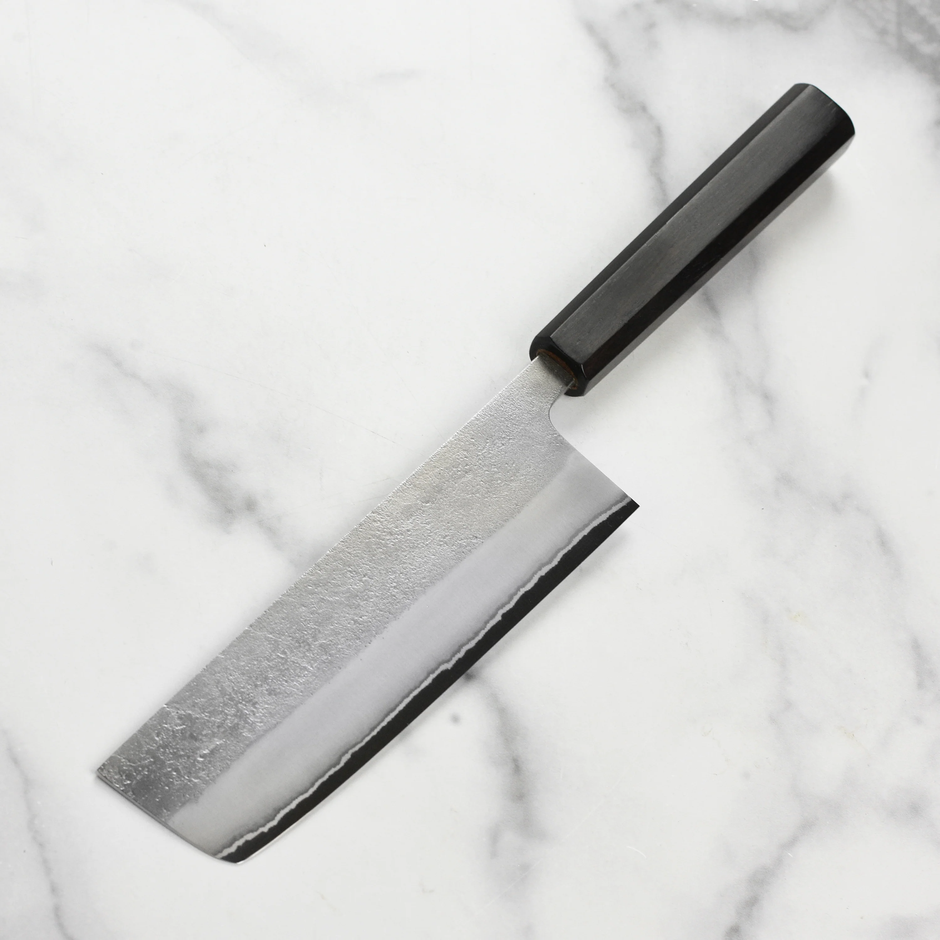 Yoshikane Shirogami #2 Nashiji Stainless Clad 6.5" Nakiri - Image 5