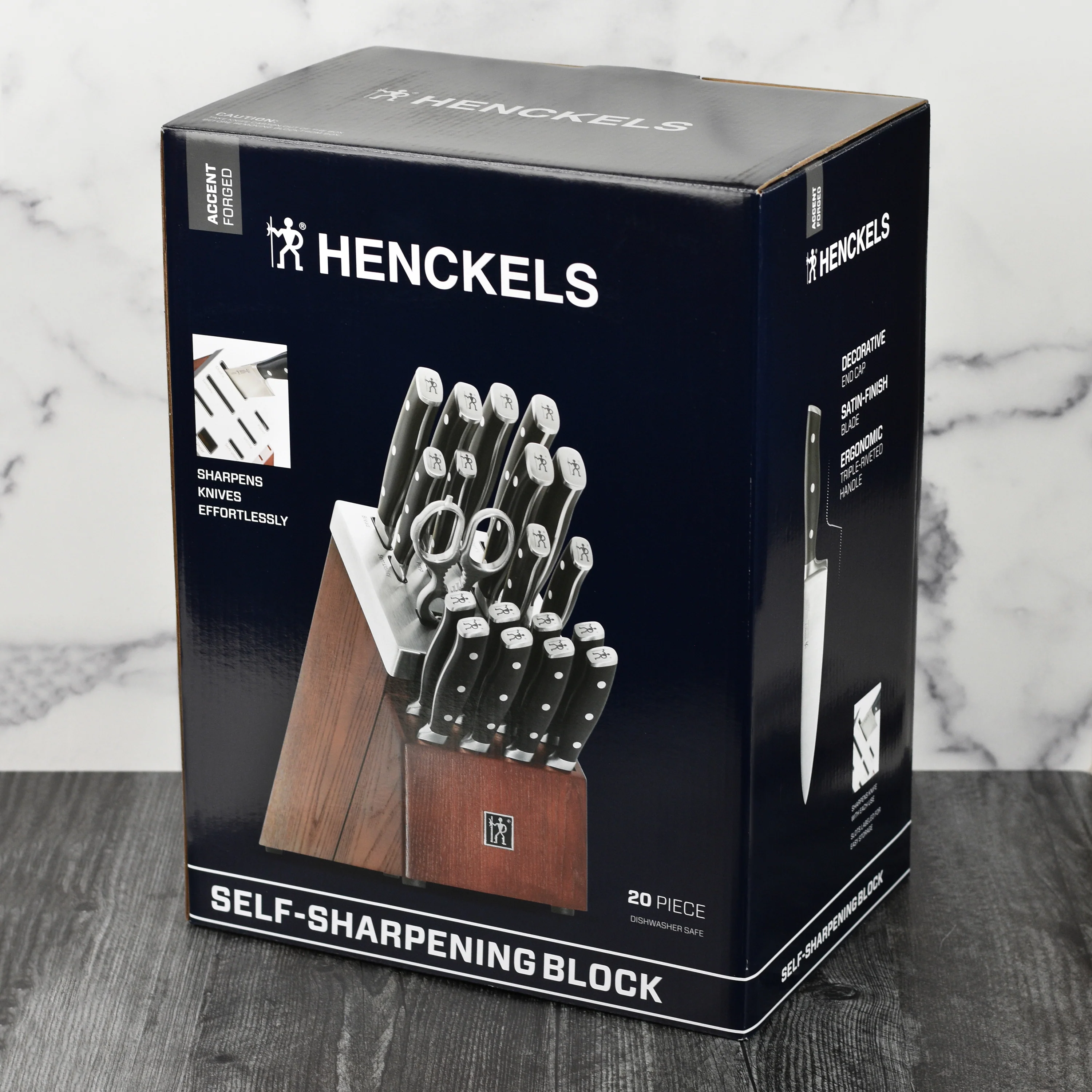 Henckels Forged Accent 20 Piece Self-Sharpening Knife Block Set, Black Handles - Image 13