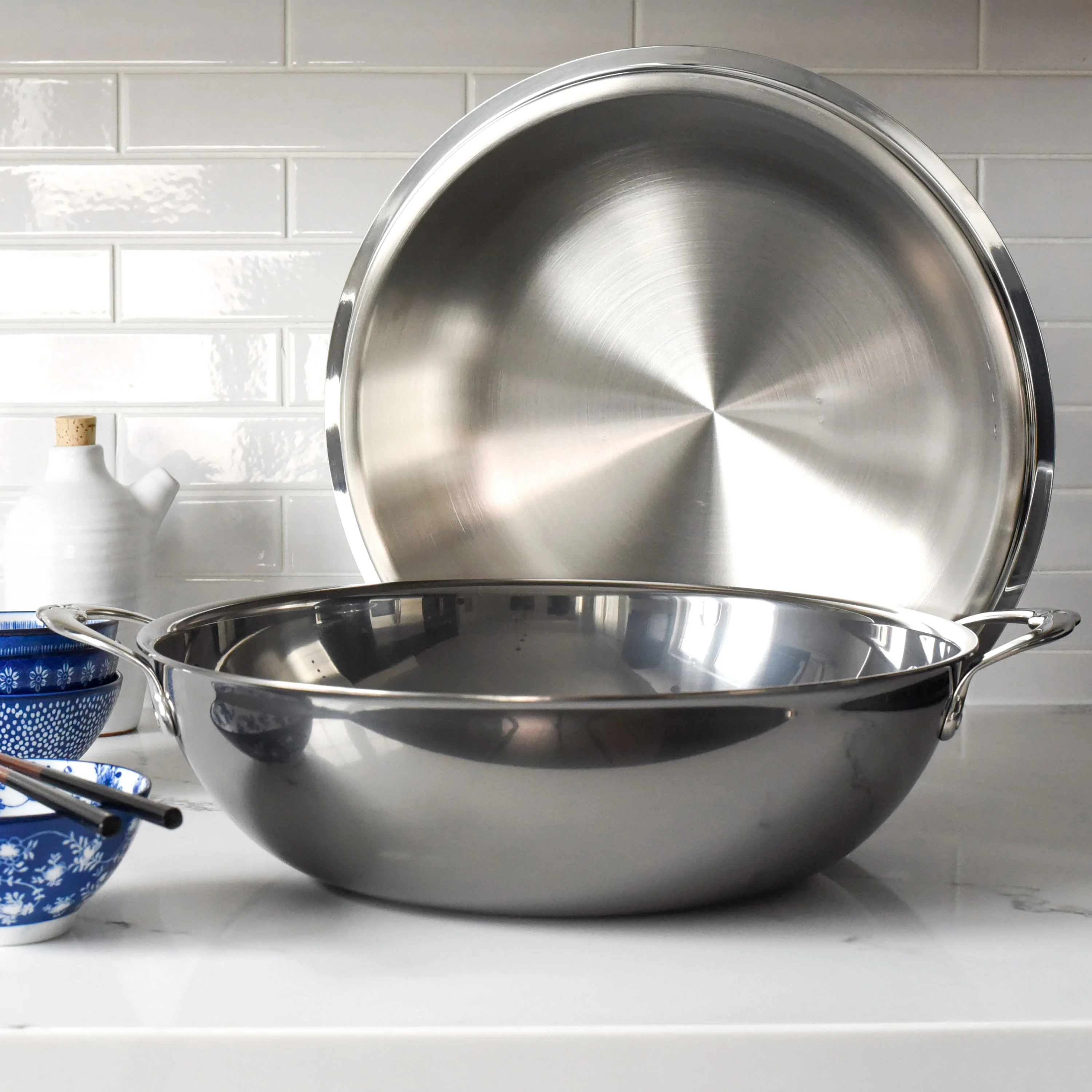 Hestan NanoBond 14" Titanium Stainless Steel Wok - Image 2
