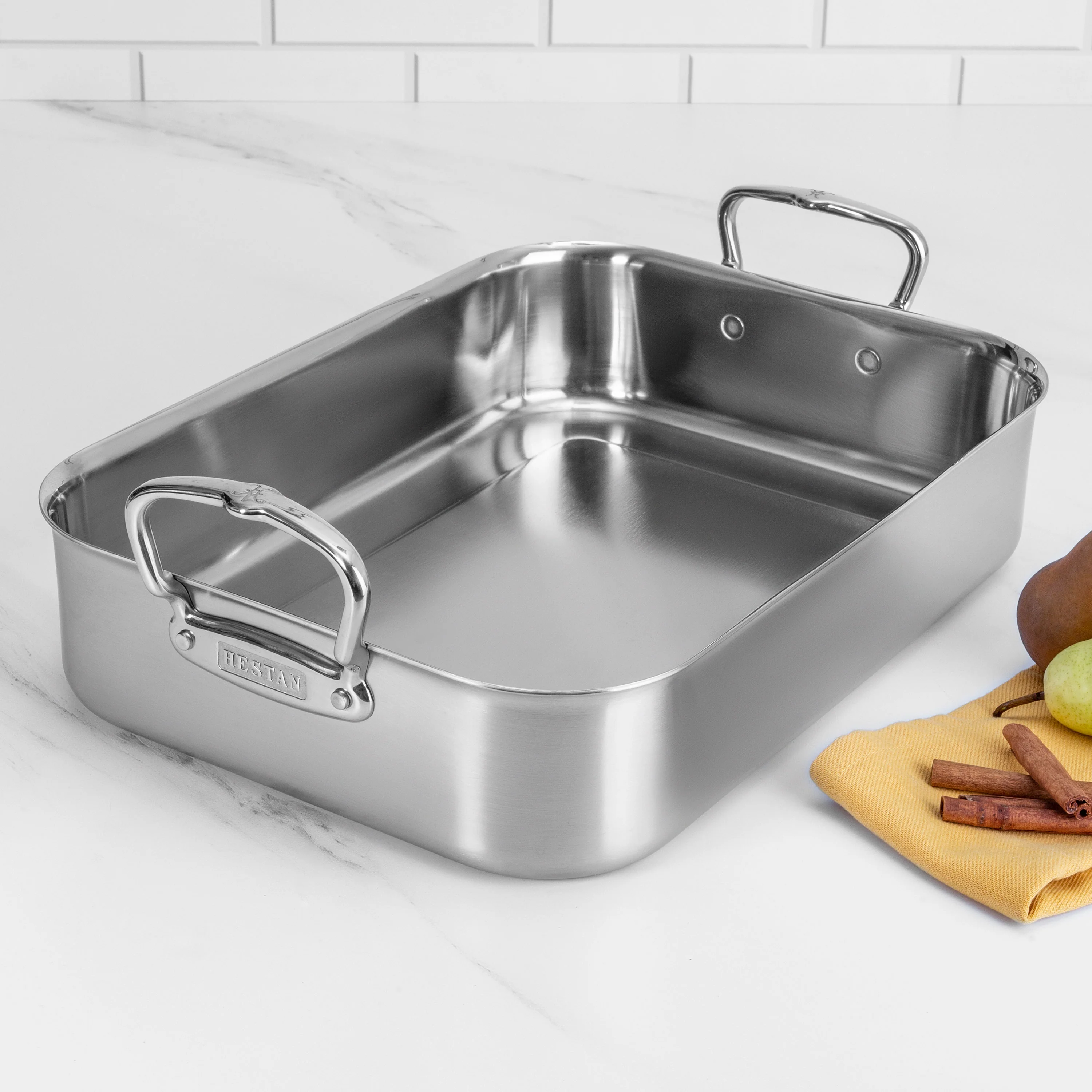 Hestan Tri-Ply Roasting Pan with Rack, 16.5x11.75" - Image 6