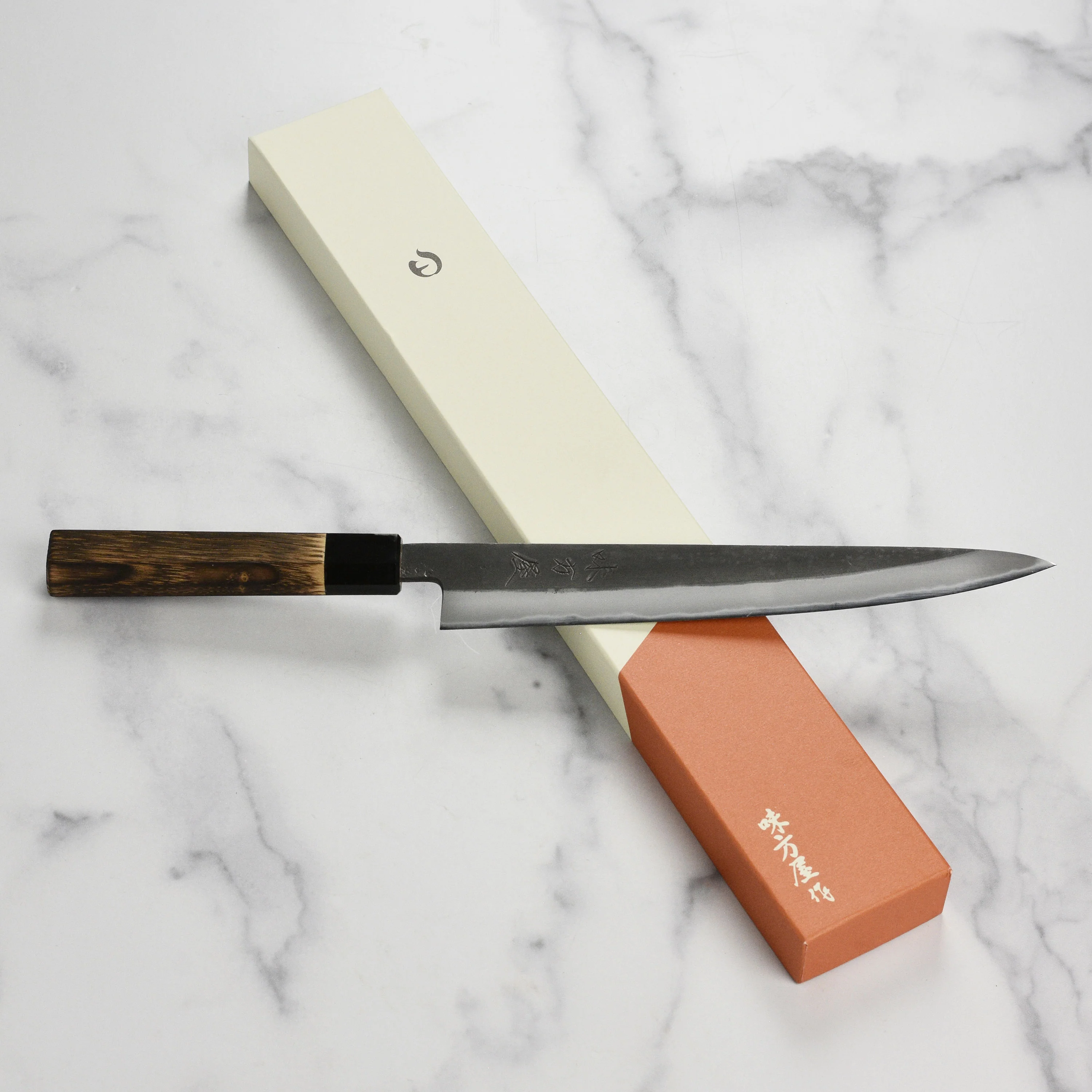 Hinoura Shirogami #2 Kurouchi 9.4" Sujihiki - Image 4