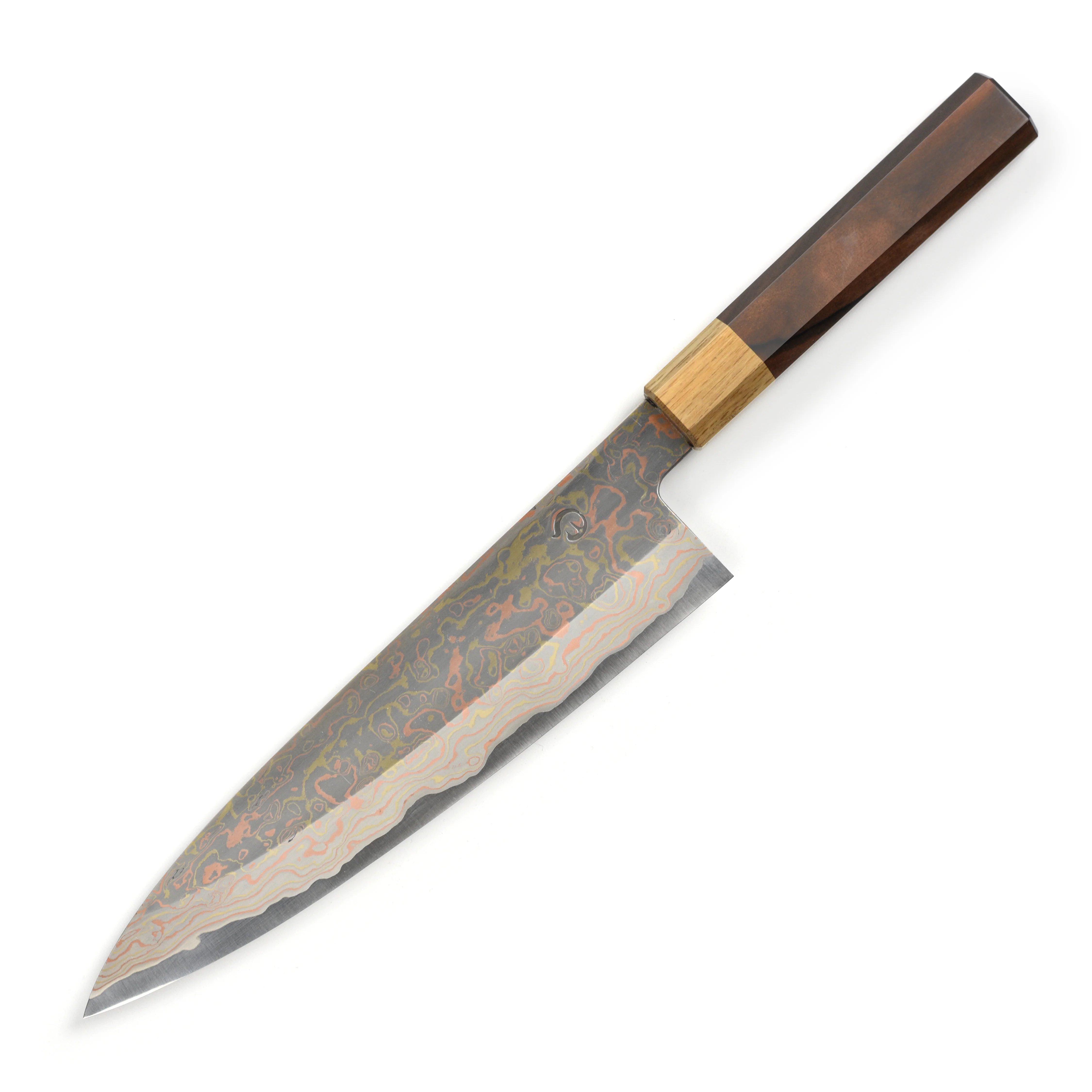 Hinoura Aogami #2 Colored Damascus 8.25" Gyuto - Image 5