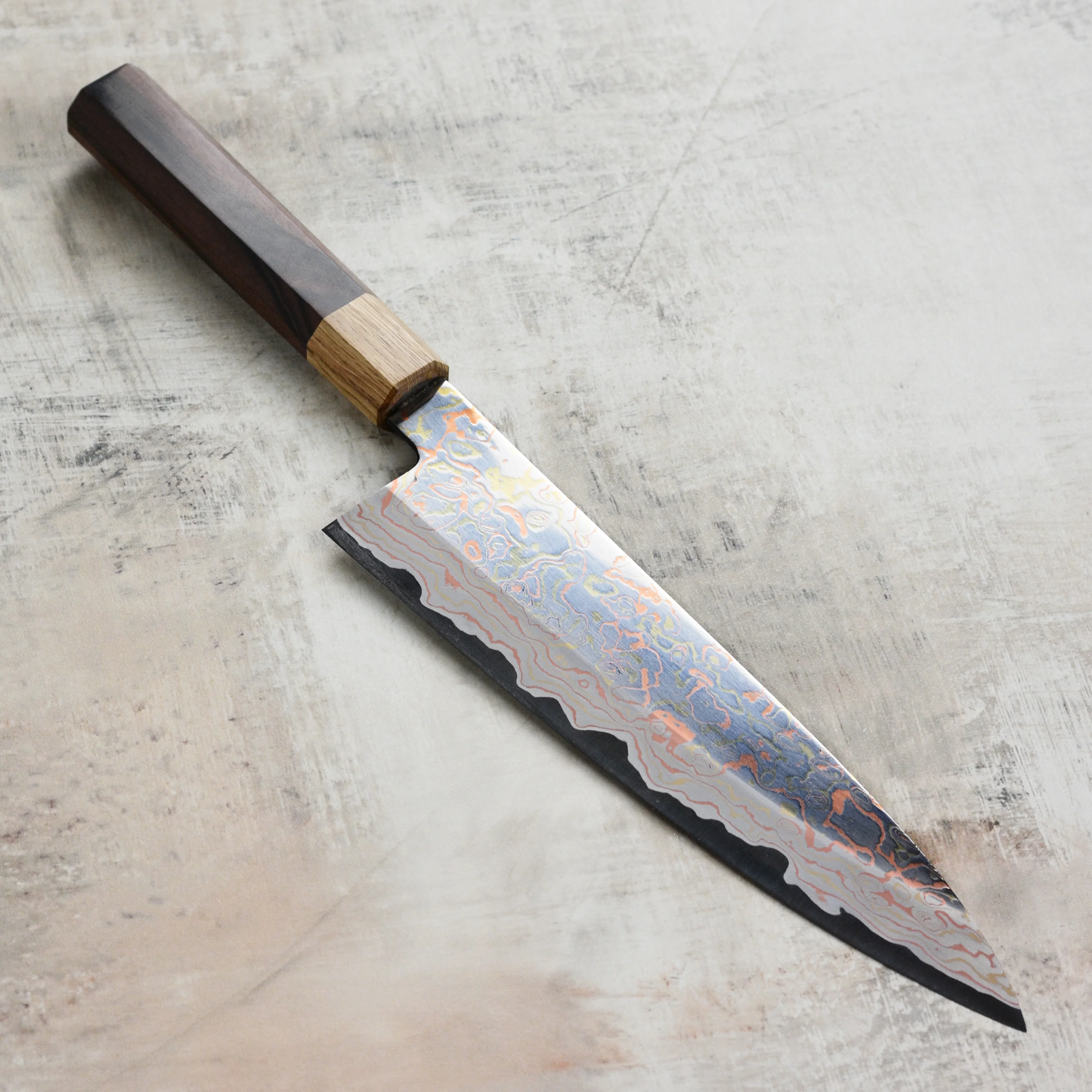 Hinoura Aogami #2 Colored Damascus 8.25" Gyuto - Image 6