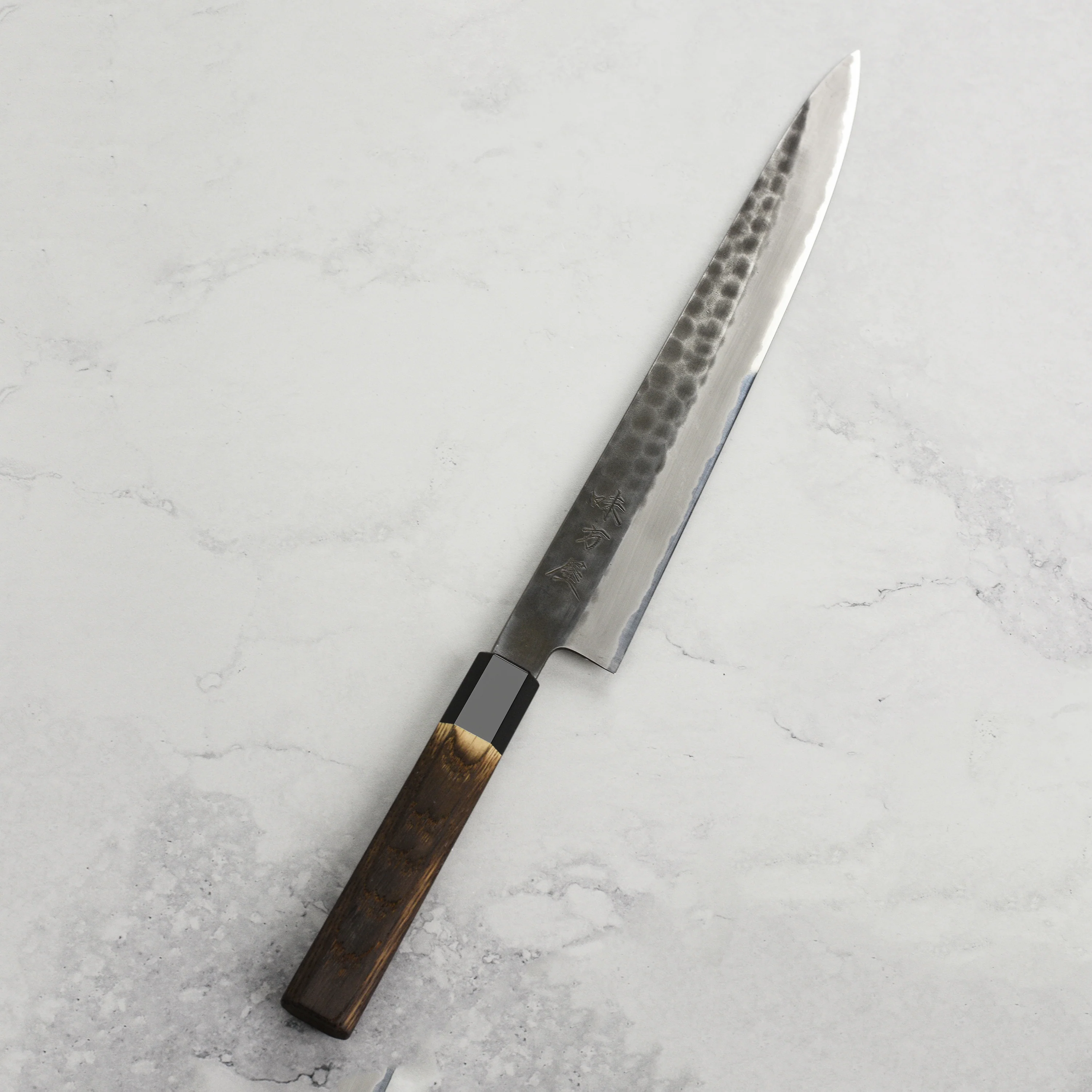 Hinoura Shirogami #2 Kurouchi Tsuchime 10.6" Sujihiki - Image 3