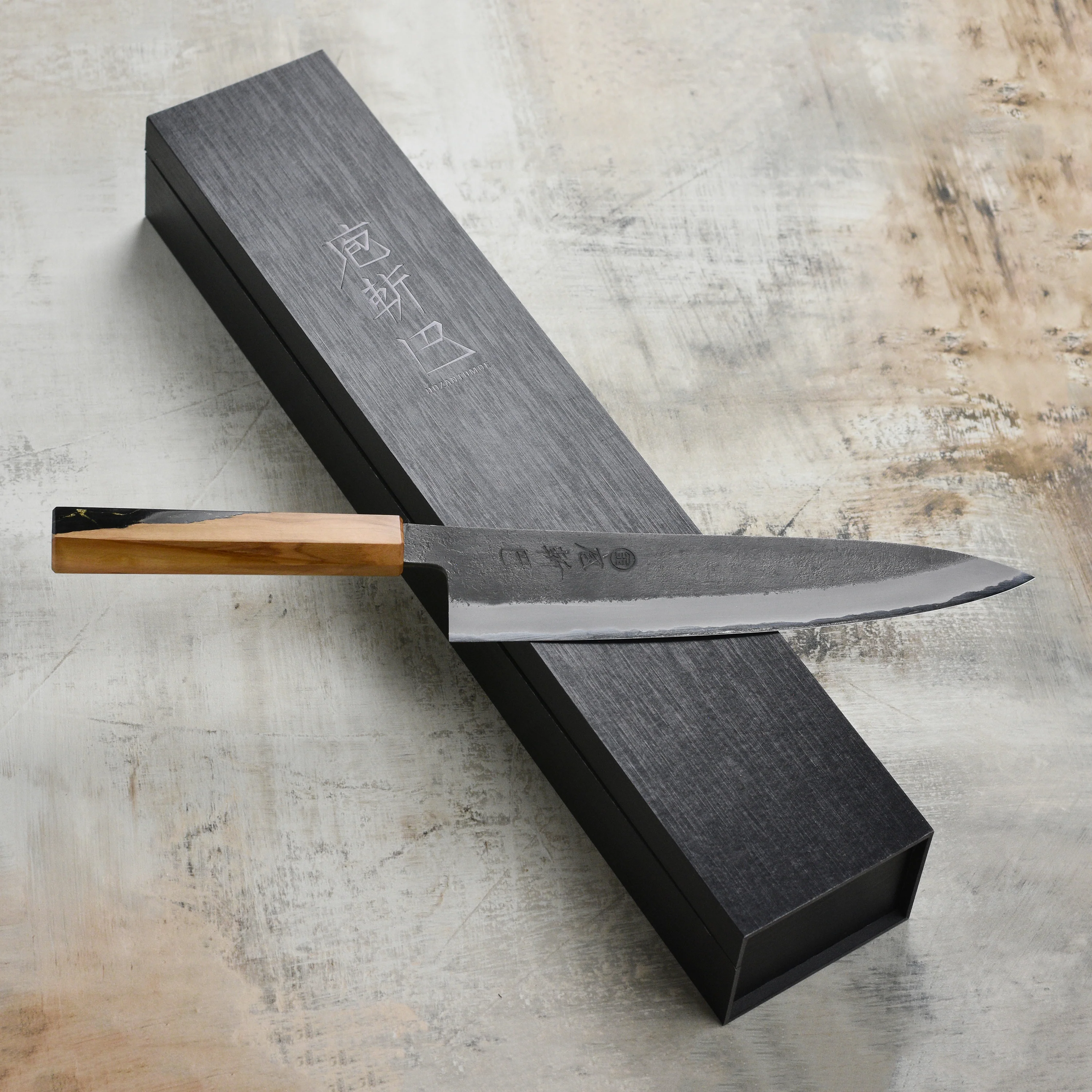 Hozan Tomoe x Hinoura Shirogami #2 Kurouchi 9.4" Gyuto - Image 10
