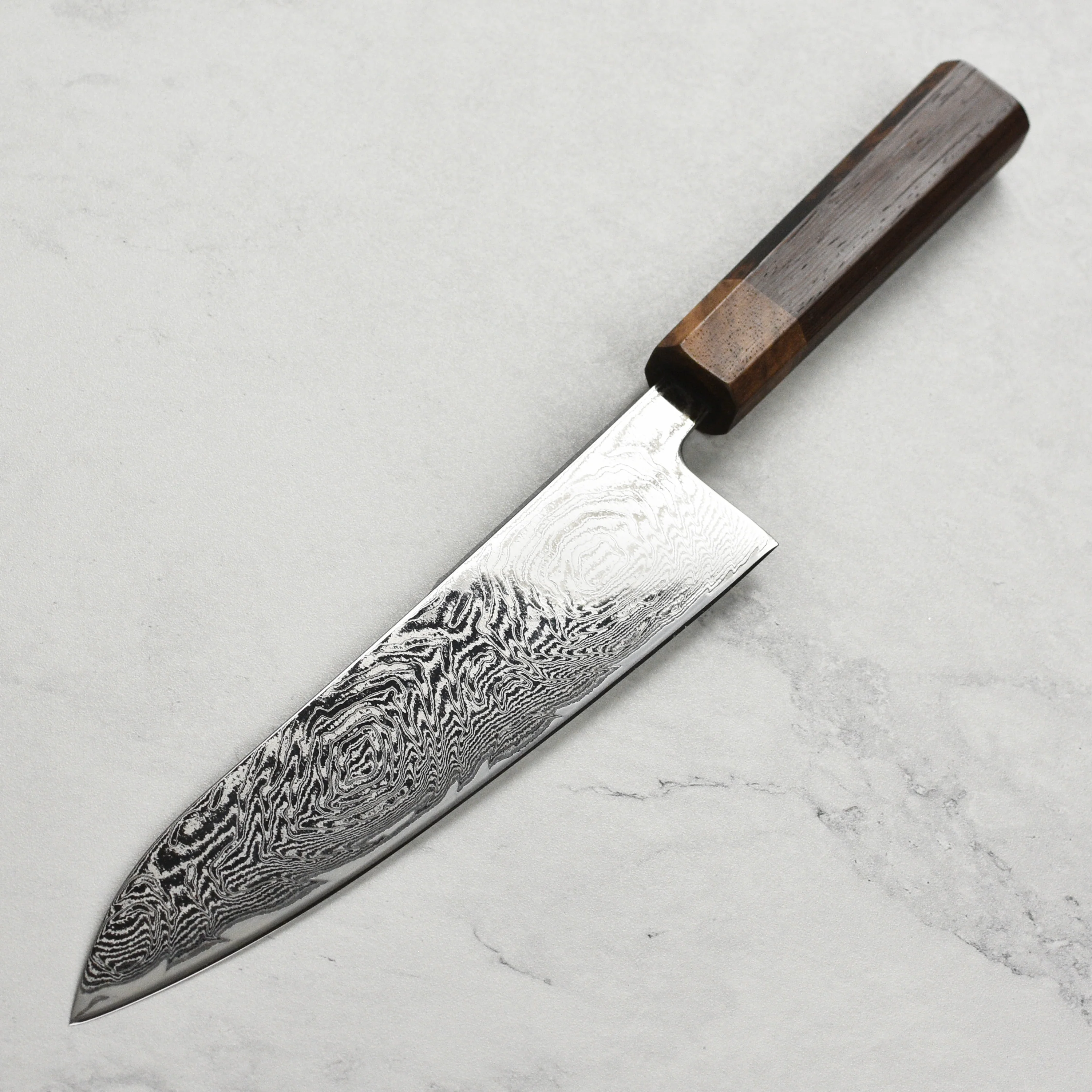 Ittetsu AUS10 Spiral Damascus 8.25" Gyuto - Image 6