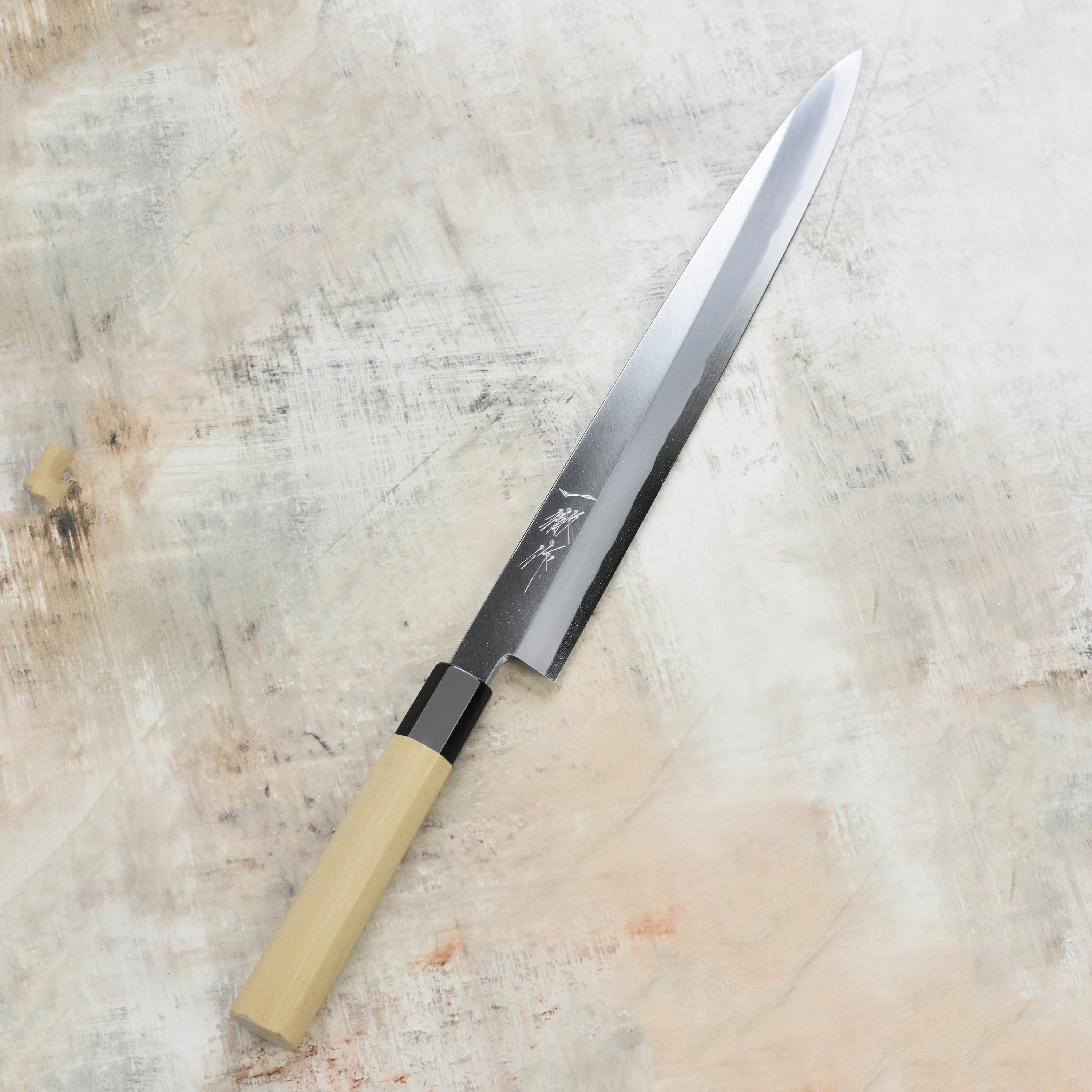 Ittetsu x Nakagawa Shirogami #2 Single-Bevel 11.8" Yanagiba with Saya - Image 8