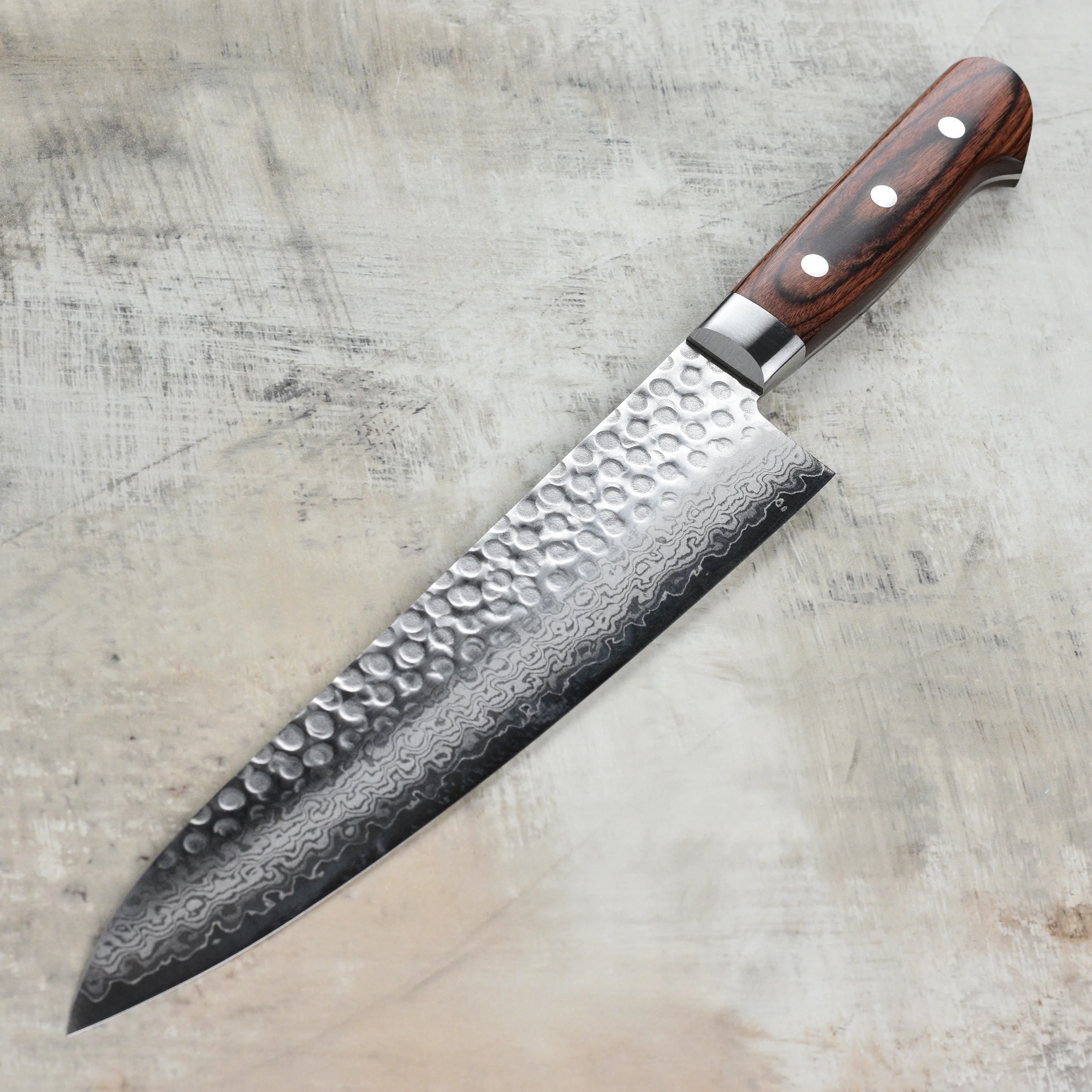 Ittetsu VG10 Hammered Damascus 9.4" Gyuto - Image 7