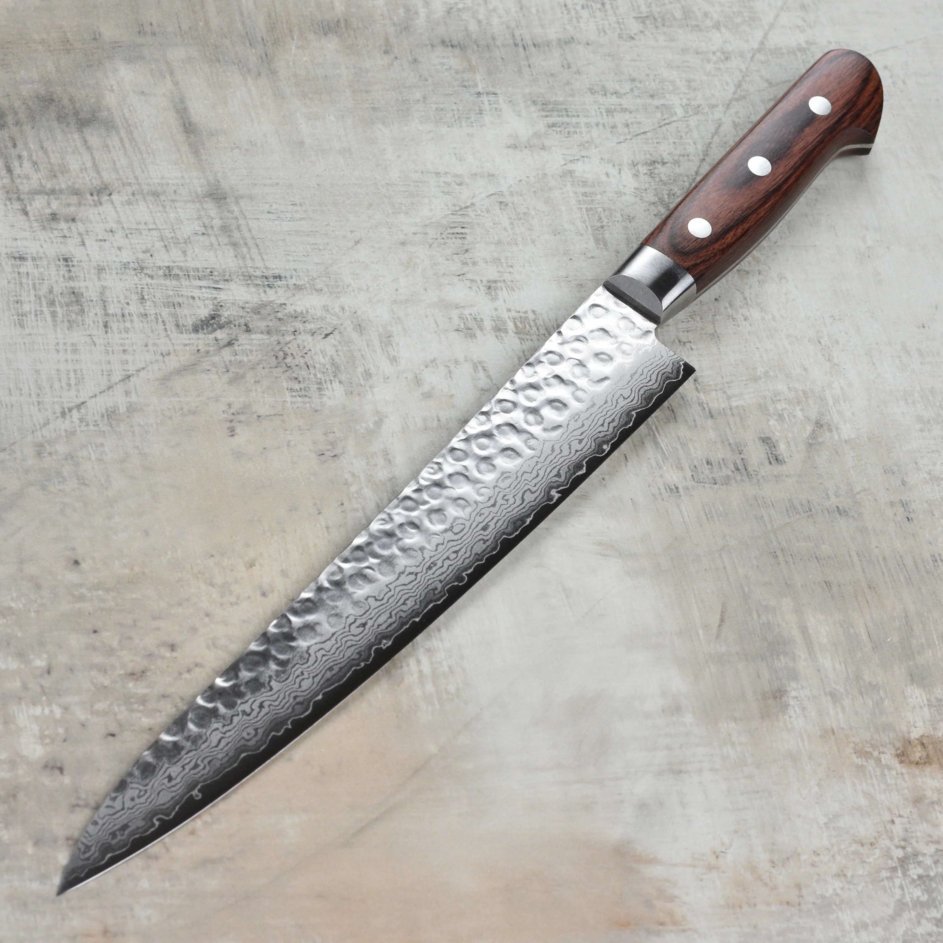 Ittetsu VG10 Hammered Damascus 9.4" Sujihiki - Image 7