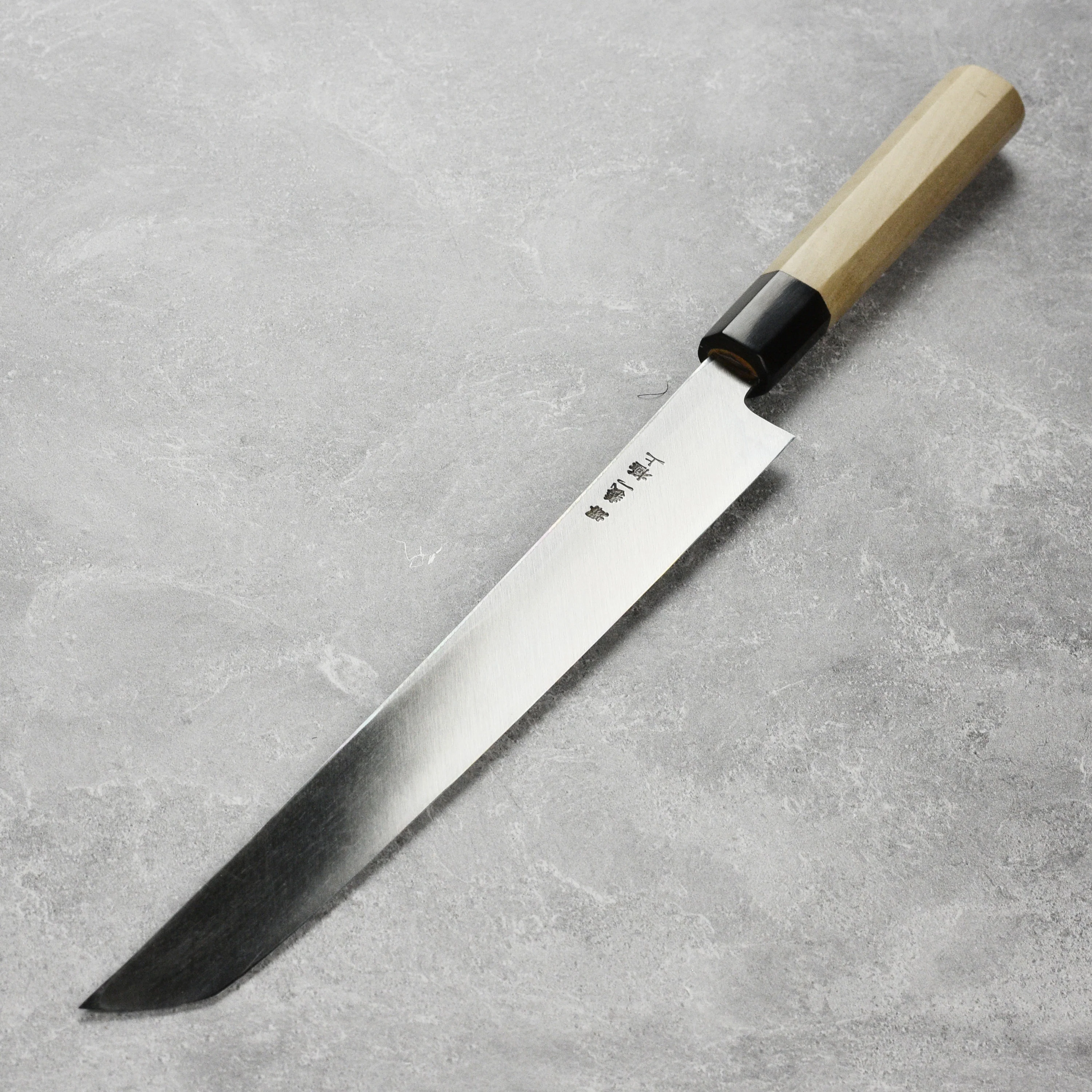 Ittetsu x Tanaka Shirogami #2 Single Bevel 10.6" Sakimaru Takohiki with Saya - Image 4