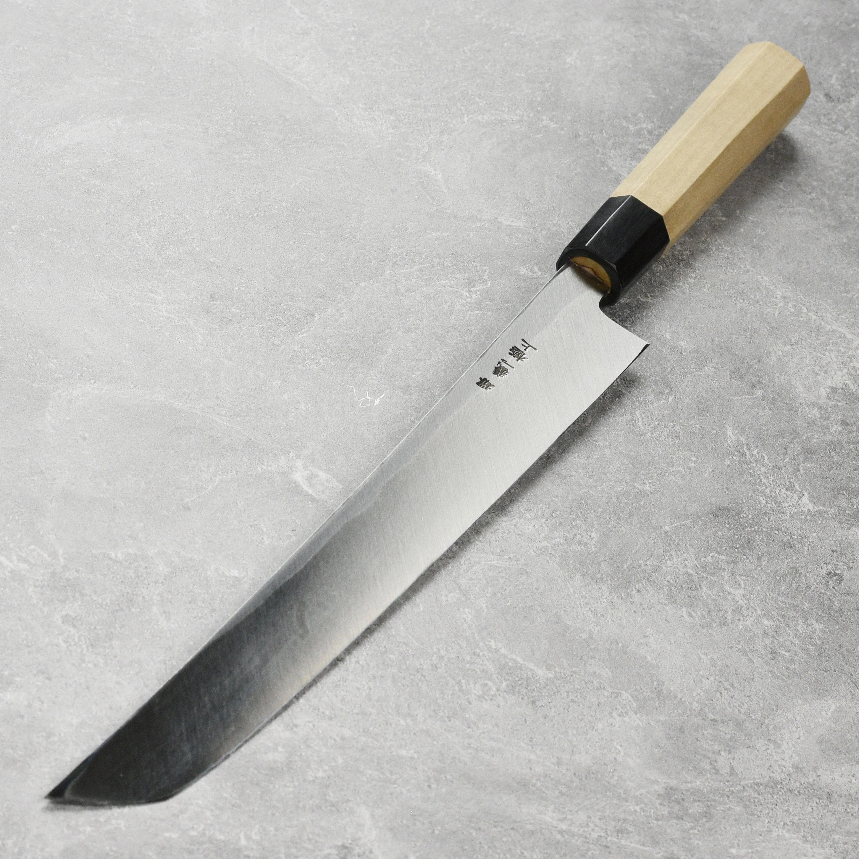 Ittetsu x Tanaka Shirogami #2 Single Bevel 11.8" Sakimaru Takohiki with Saya - Image 4