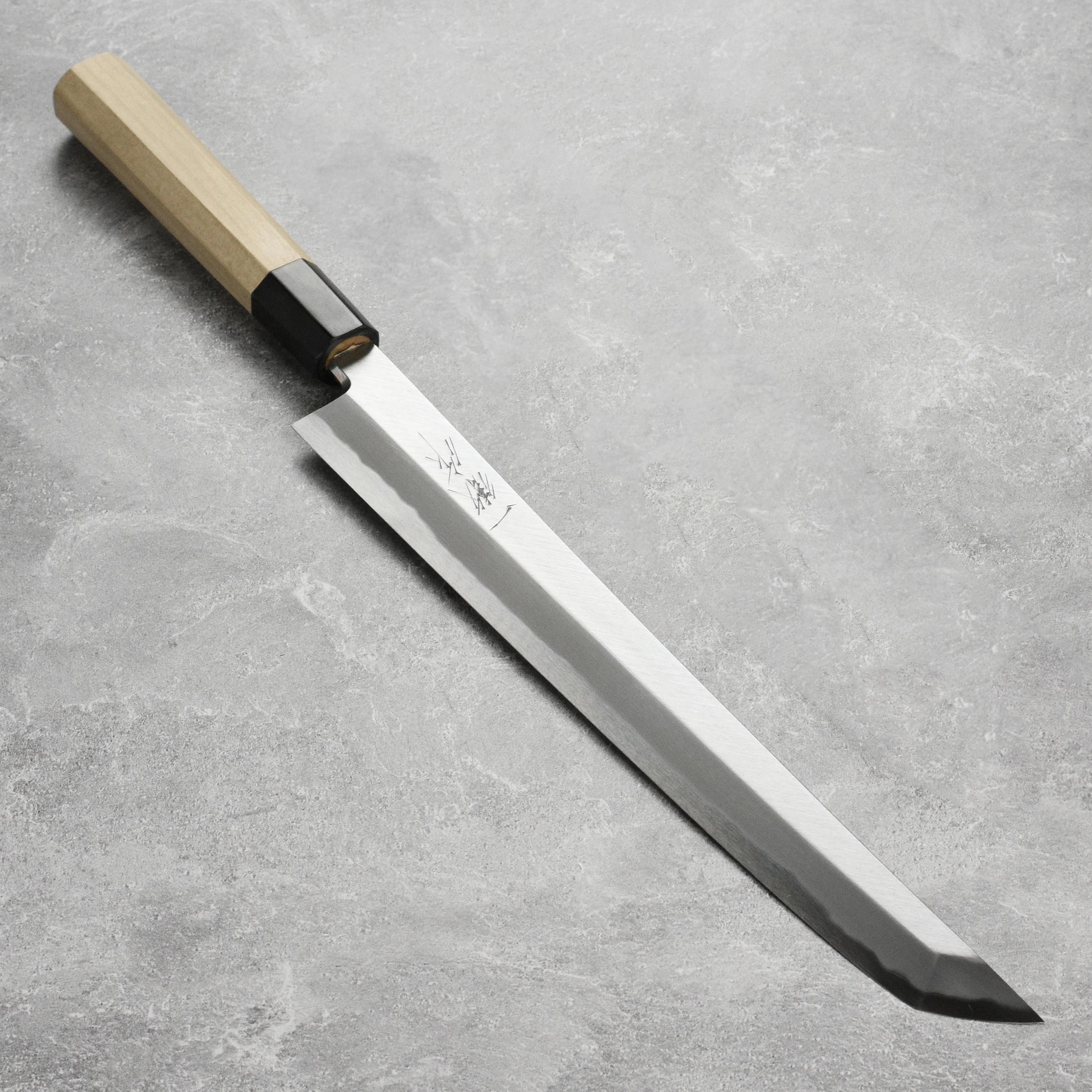 Ittetsu x Tanaka Shirogami #2 Single Bevel 11.8" Sakimaru Takohiki with Saya - Image 7