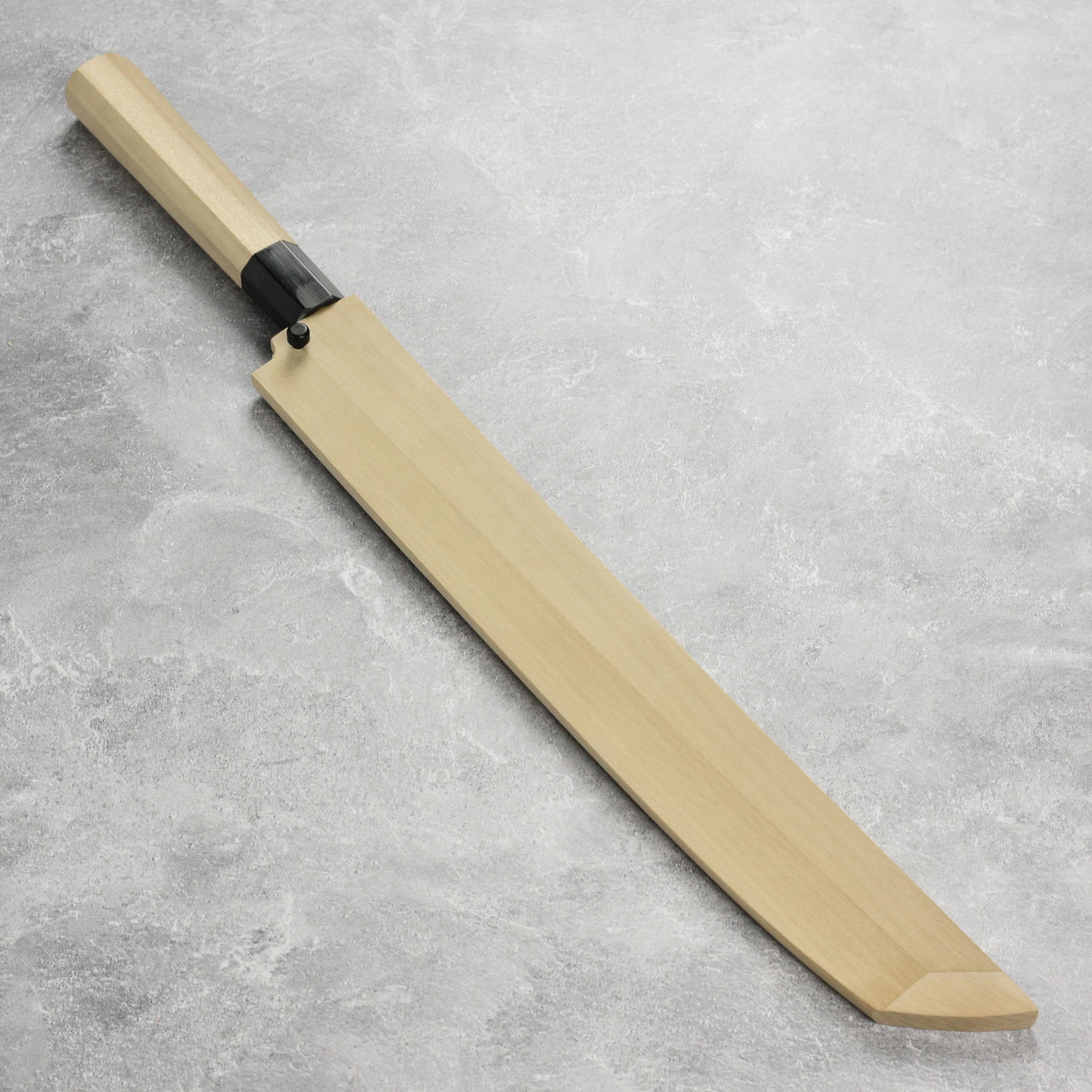 Ittetsu x Tanaka Shirogami #2 Single Bevel 13" Sakimaru Takohiki with Saya - Image 4