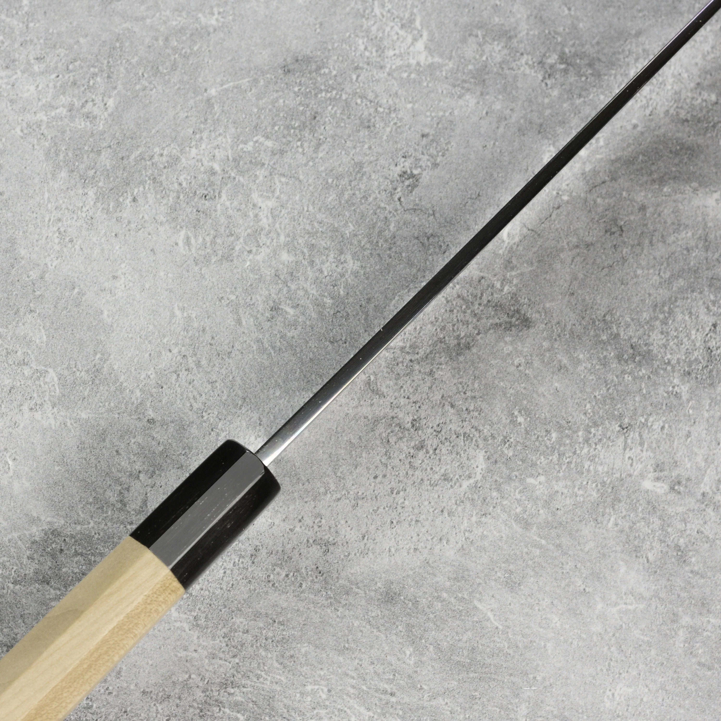 Ittetsu x Tanaka Shirogami #2 Single Bevel 13" Sakimaru Takohiki with Saya - Image 7