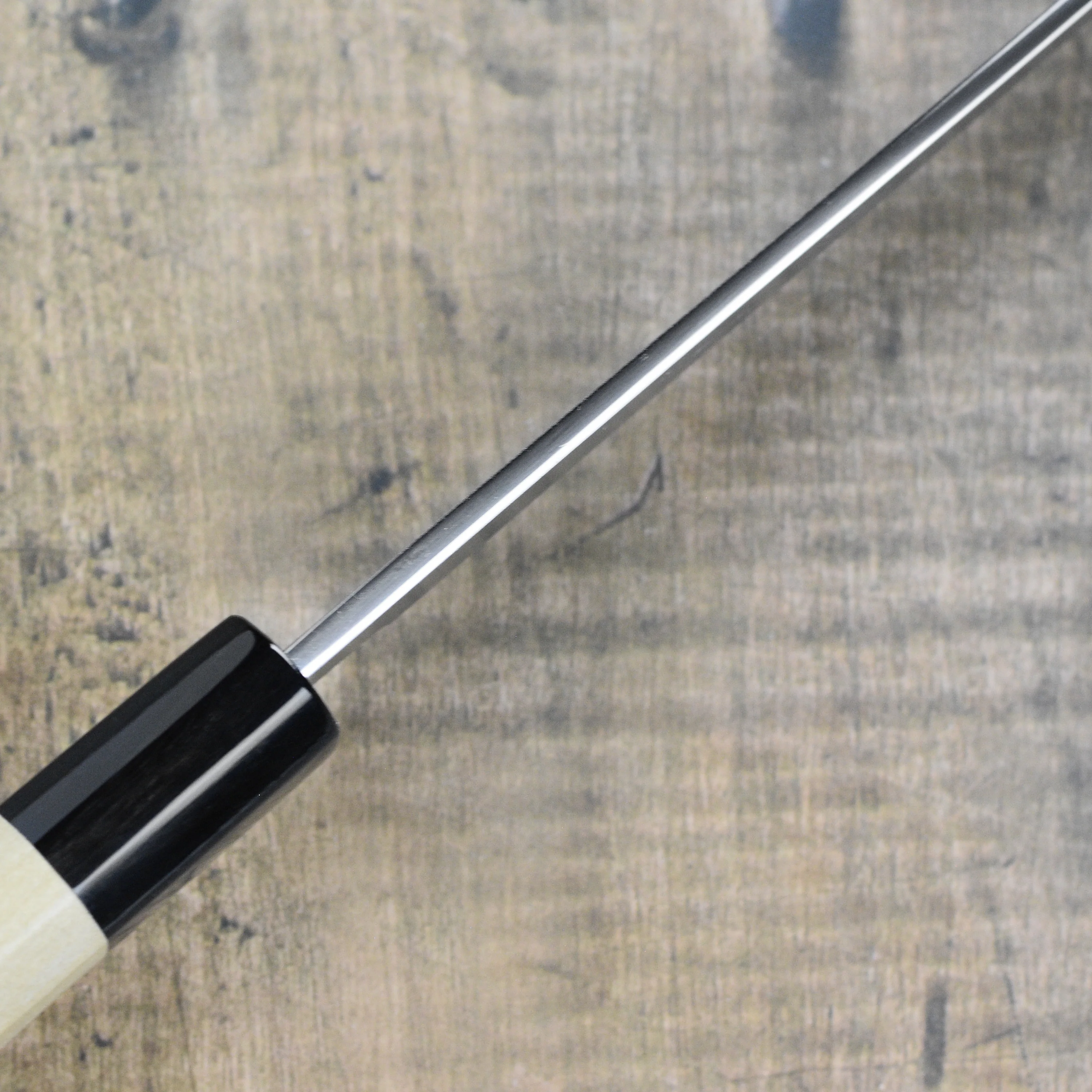 Ittetsu x Tanaka Shirogami #2 9.4" Hon-Kasumi Single Bevel Yanagiba with Saya - Image 3
