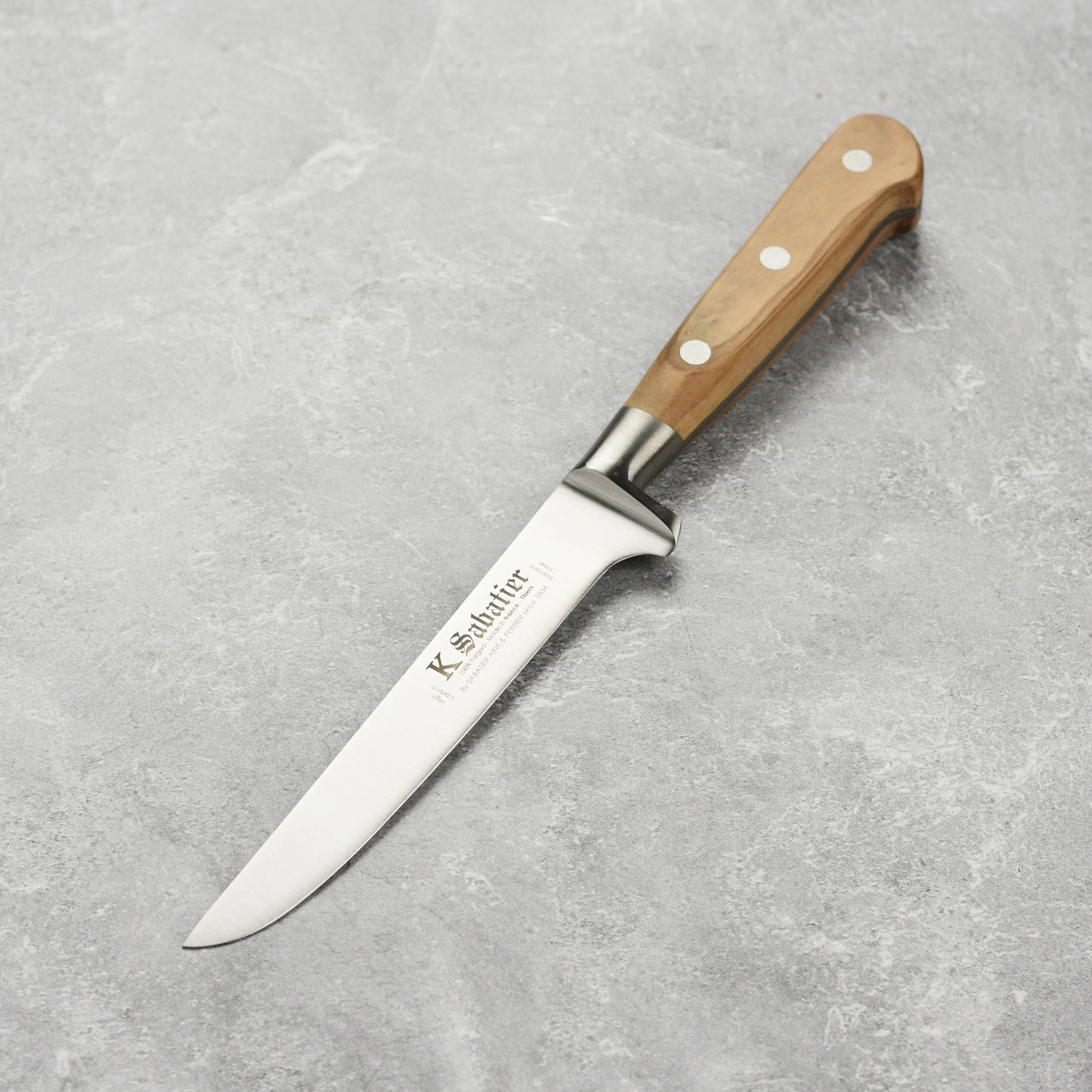 K Sabatier Olive Wood 5" Boning Knife - Image 7