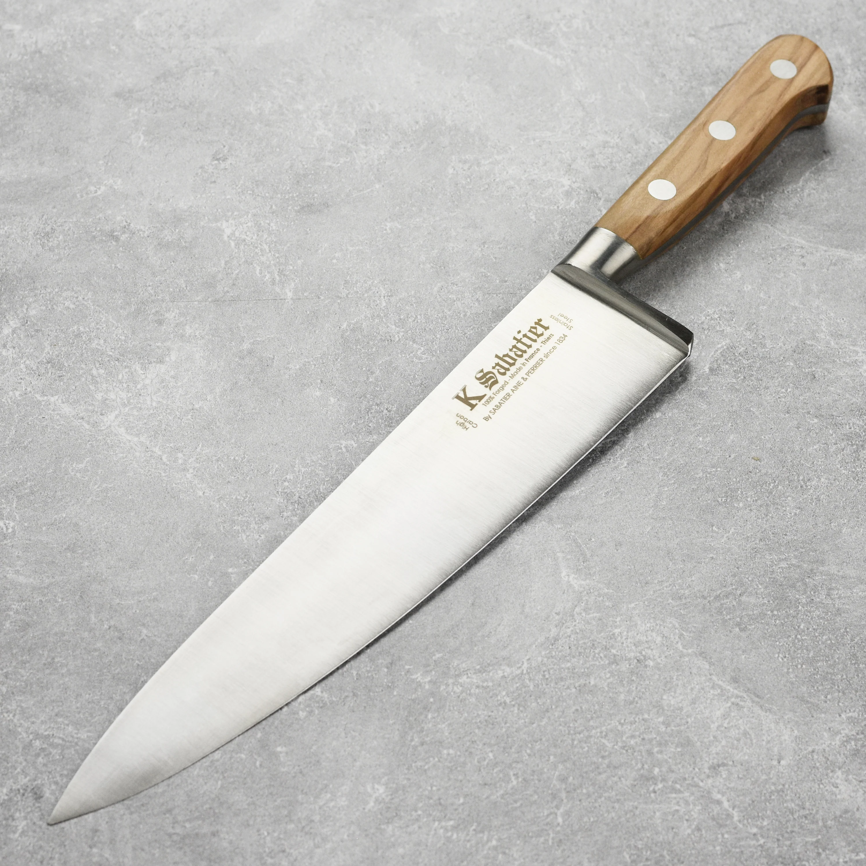 K Sabatier Olive Wood 10" Chef's Knife - Image 7