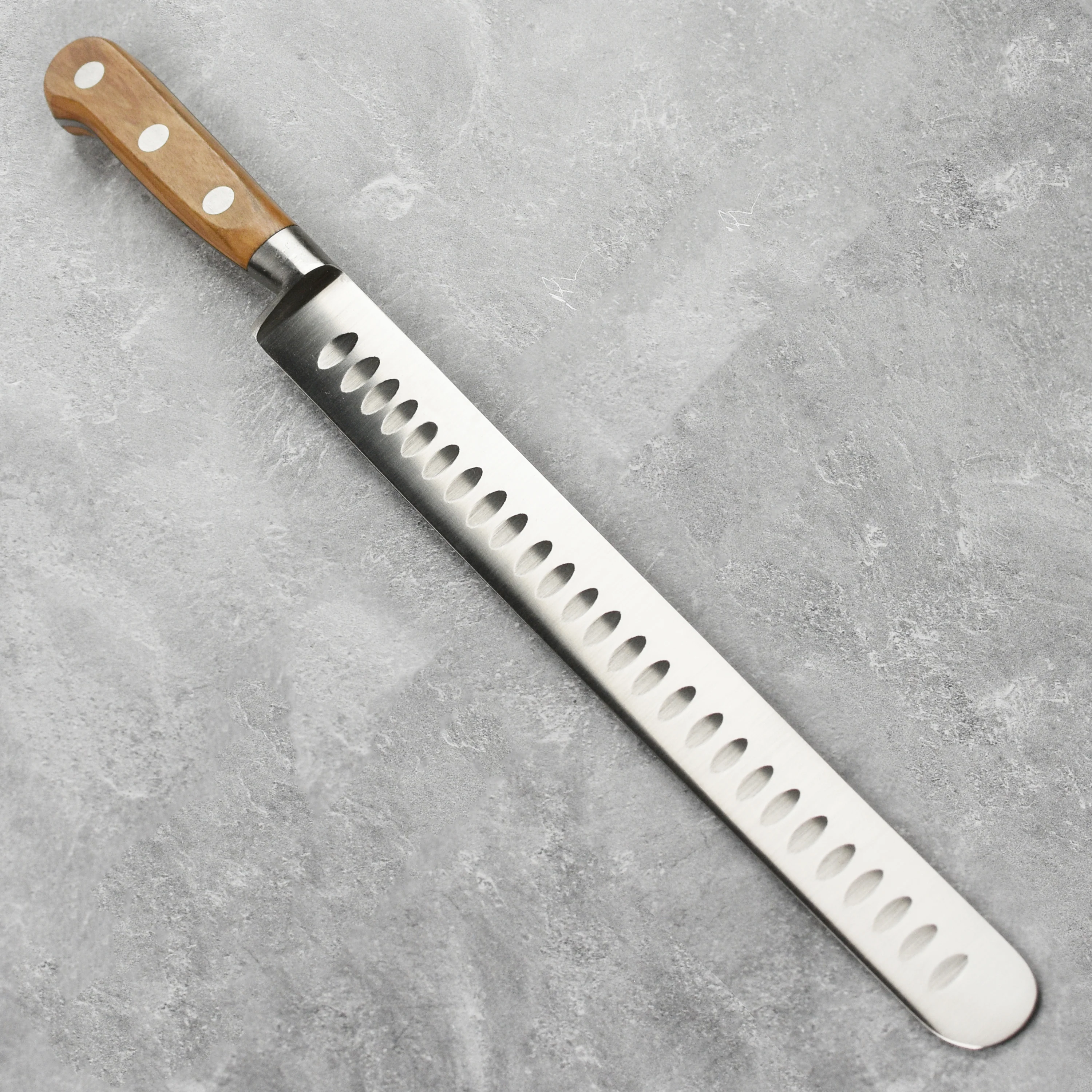 K Sabatier Olive Wood 12" Hollow Edge Slicing Knife - Image 5