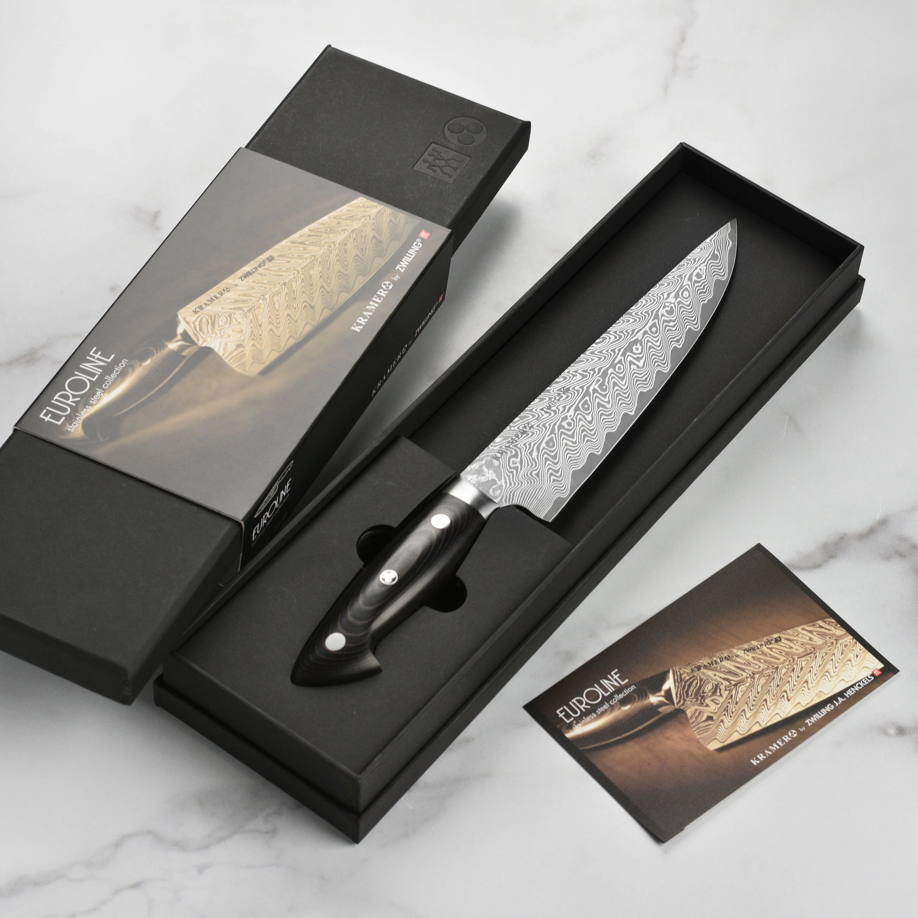 Kramer Stainless Damascus 8" Narrow Chef's Knife - Image 5