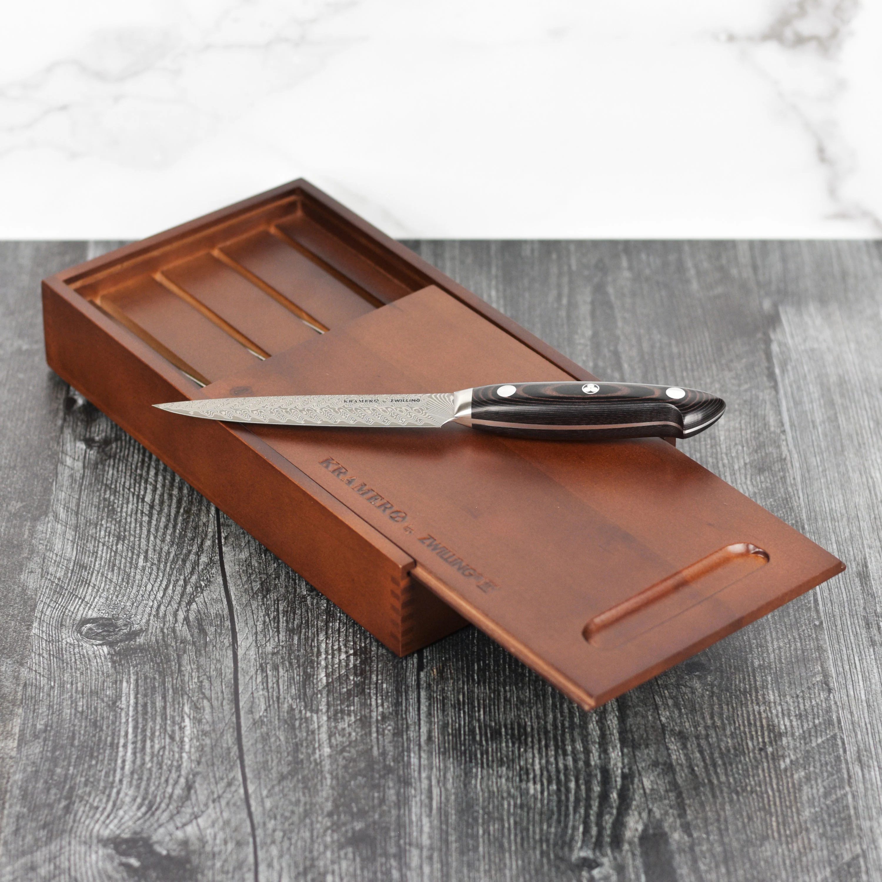 Kramer Stainless Damascus 4 Piece Steak Knife Set with Presentation Chest - Image 5