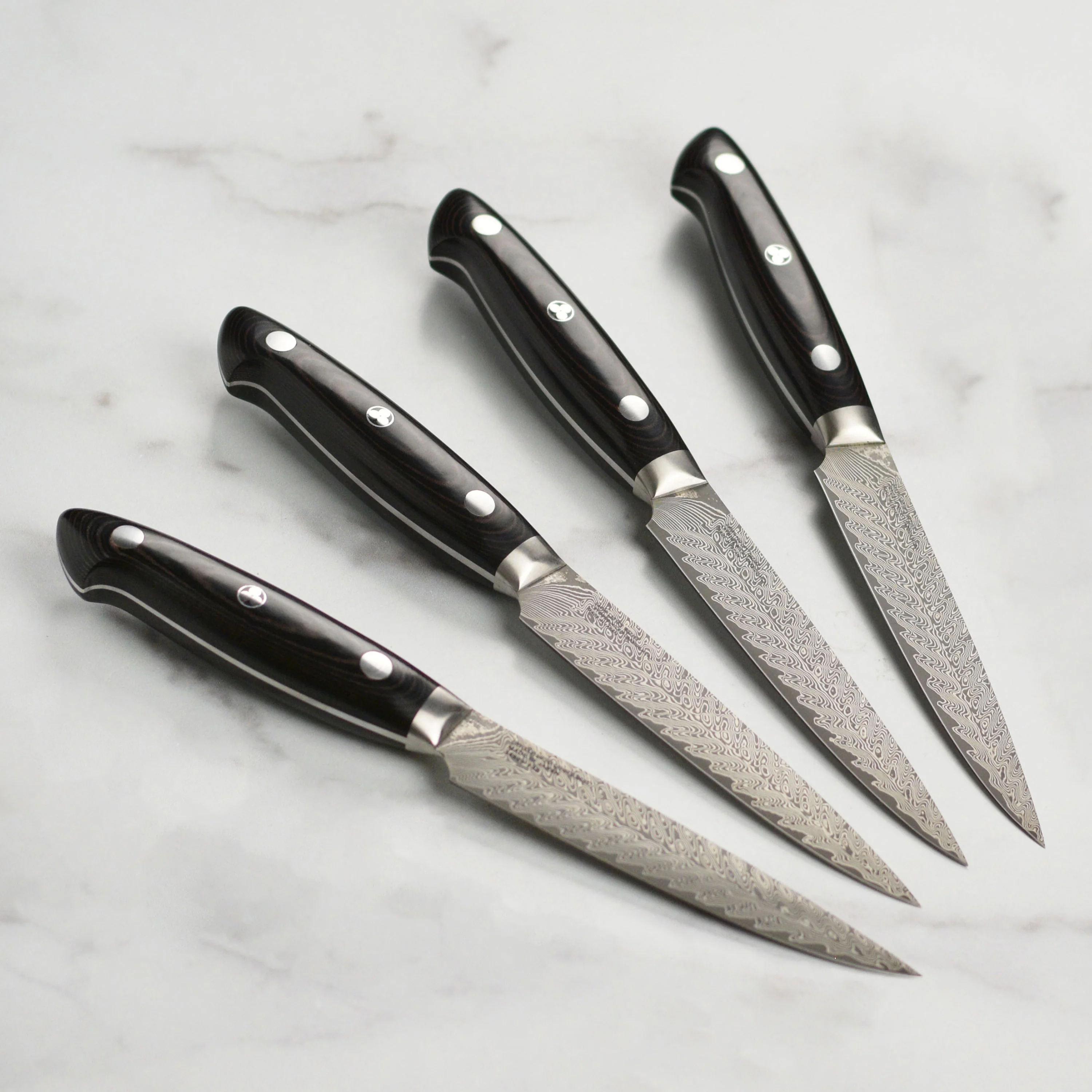 Kramer Stainless Damascus 4 Piece Steak Knife Set with Presentation Chest - Image 7