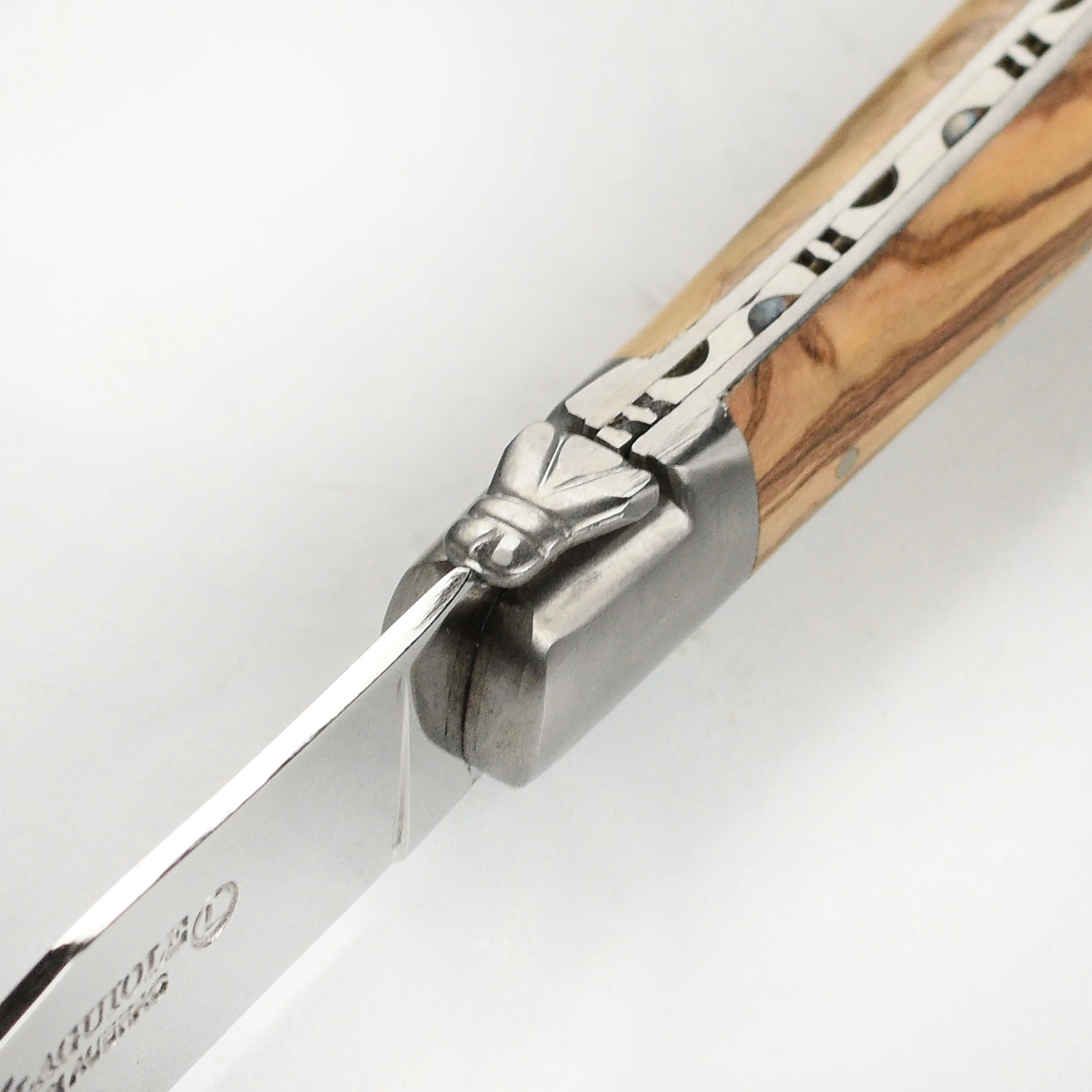 Laguiole en Aubrac 6 Piece Stainless Steel Steak Knife Set with Olive Wood Handles - Image 6
