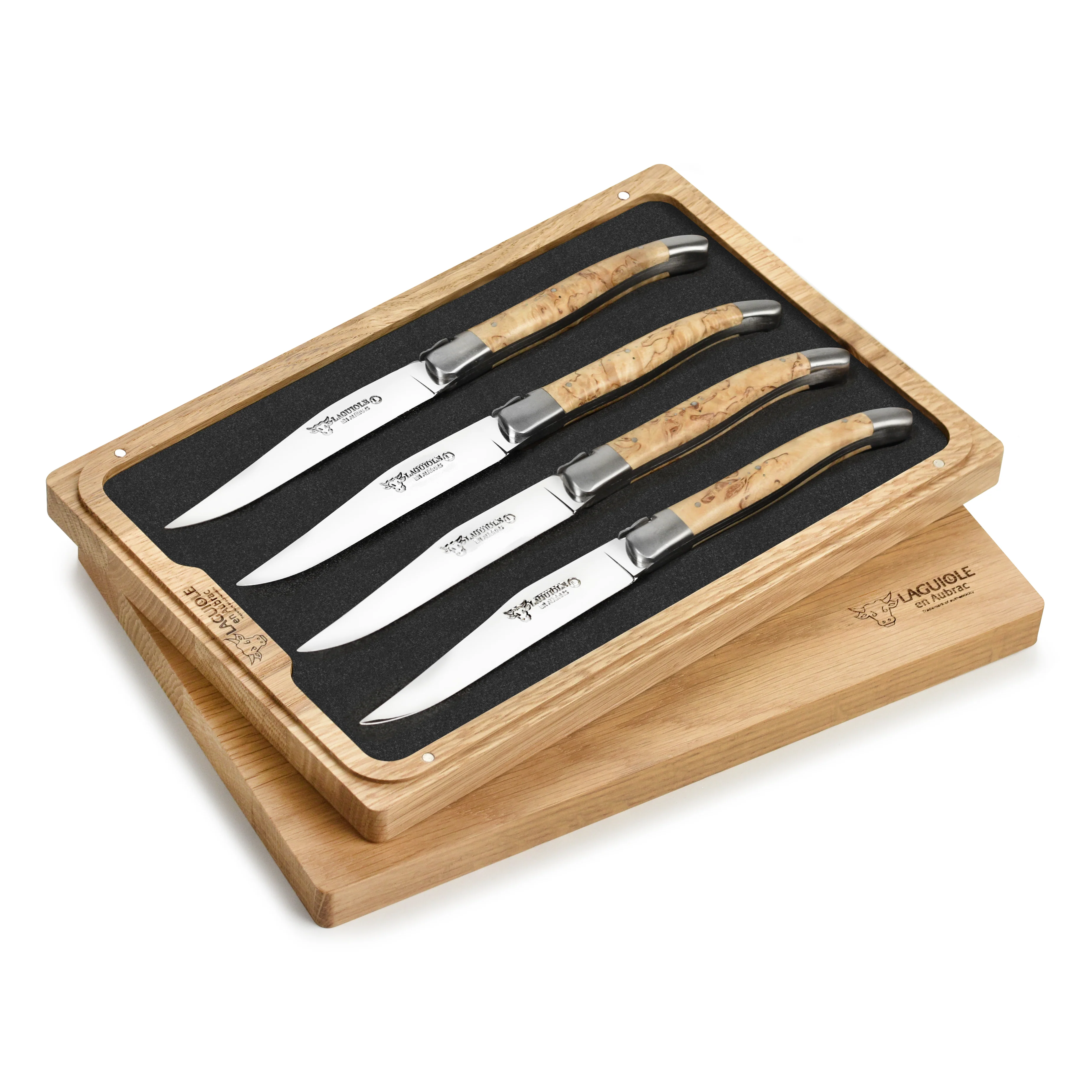 Laguiole en Aubrac 4 Piece Stainless Steel Steak Knife Set with Birchwood Handles - Image 7