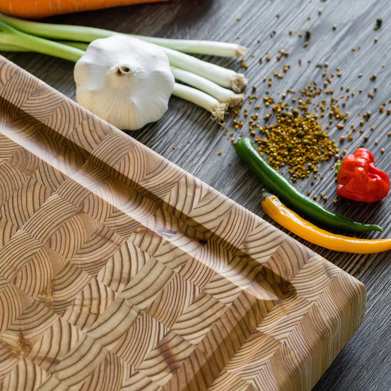 Larch Wood Large Carver's End Grain Cutting Board - Image 5