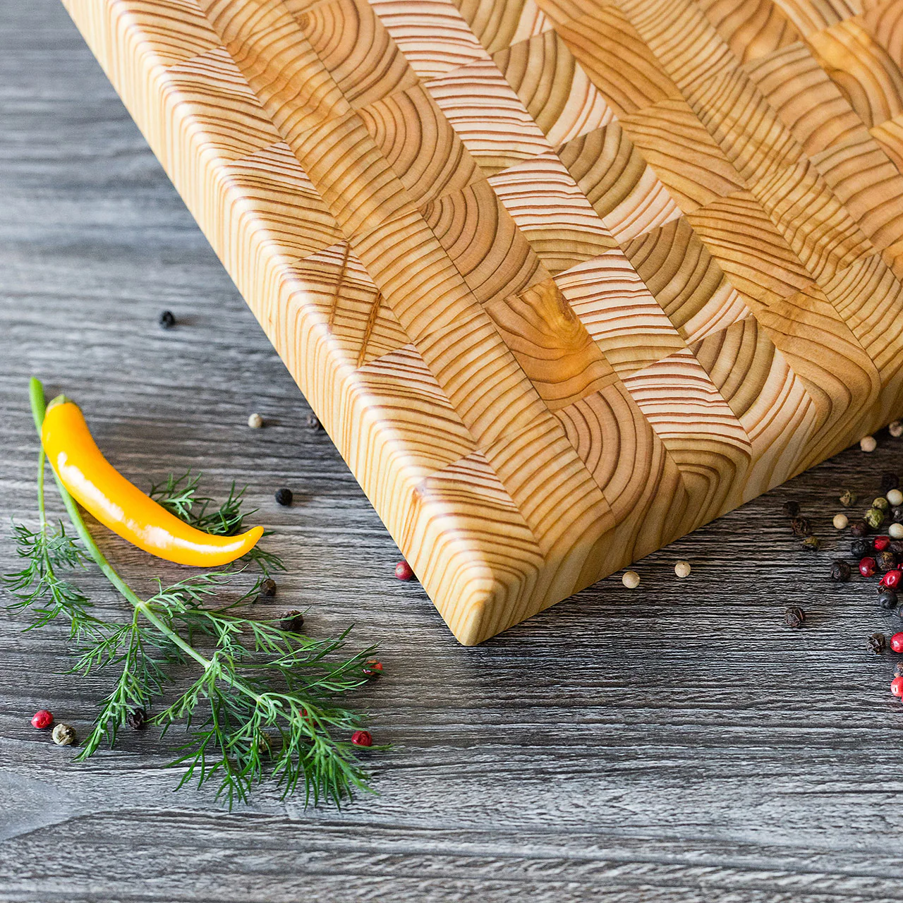 Larch Wood Medium End Grain Cutting Board - Image 5