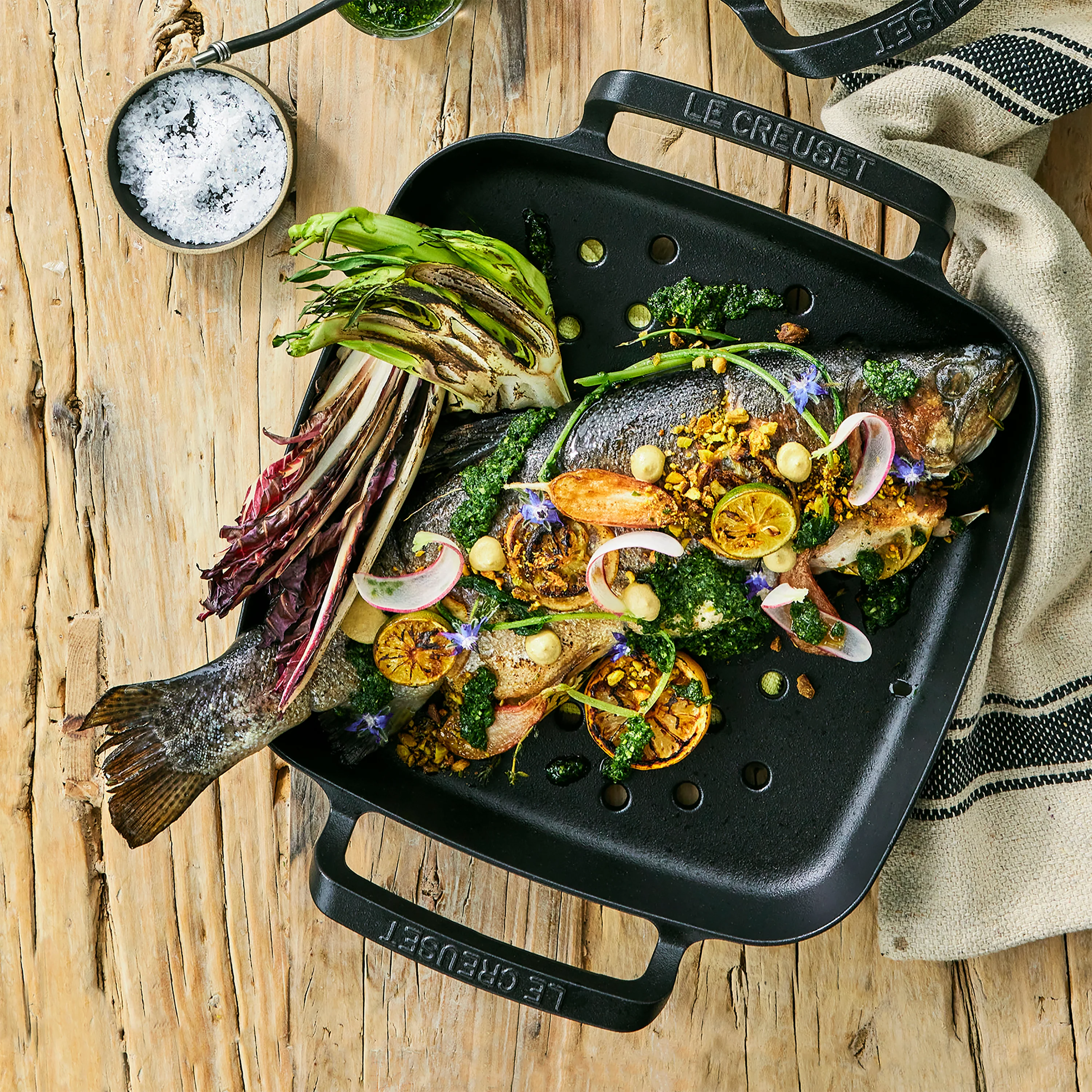 Le Creuset Alpine Outdoor Cast Iron 12" Square Grill Basket - Image 2