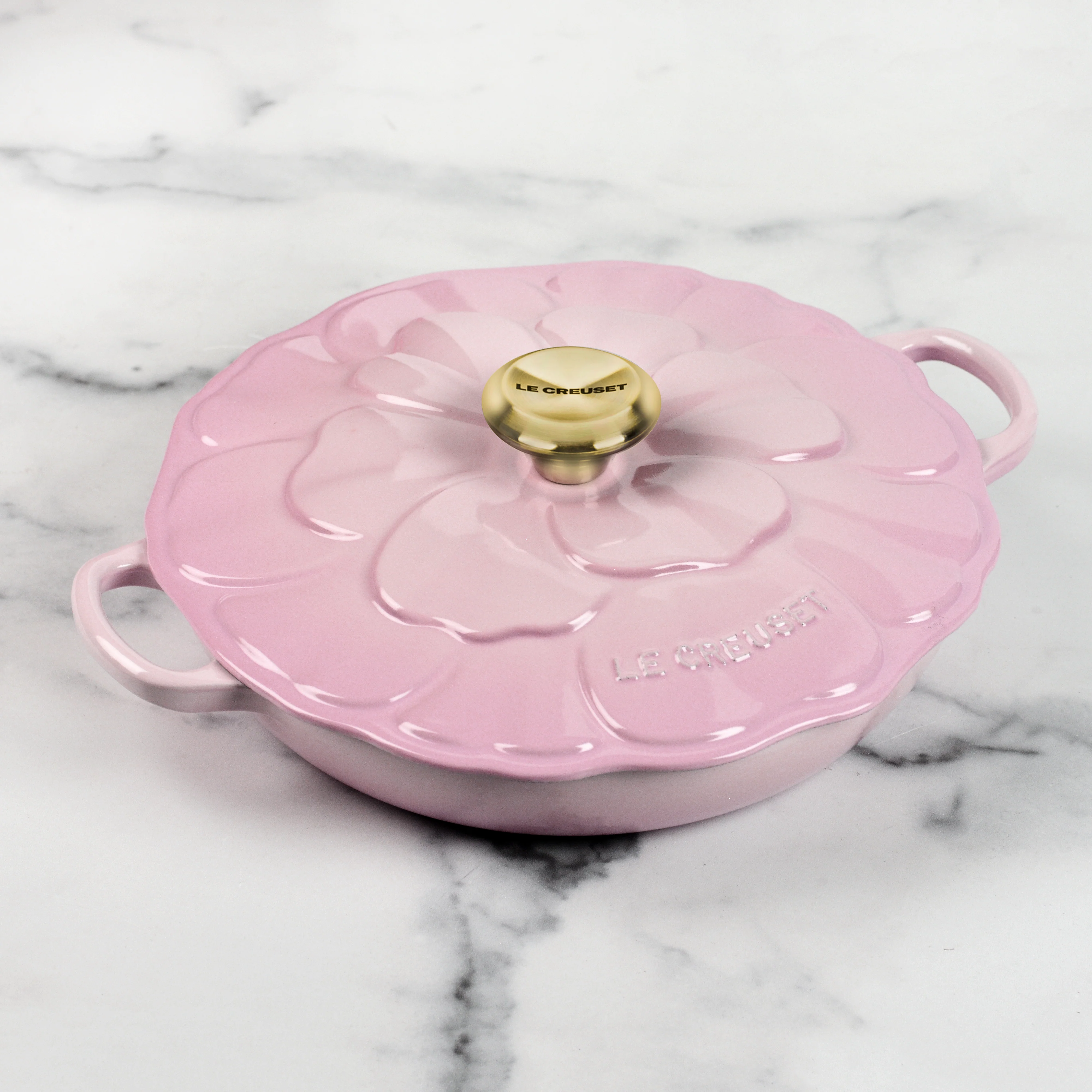 Le Creuset Signature Cast Iron 2.25-quart Chiffon Pink Petal Braiser - Image 2