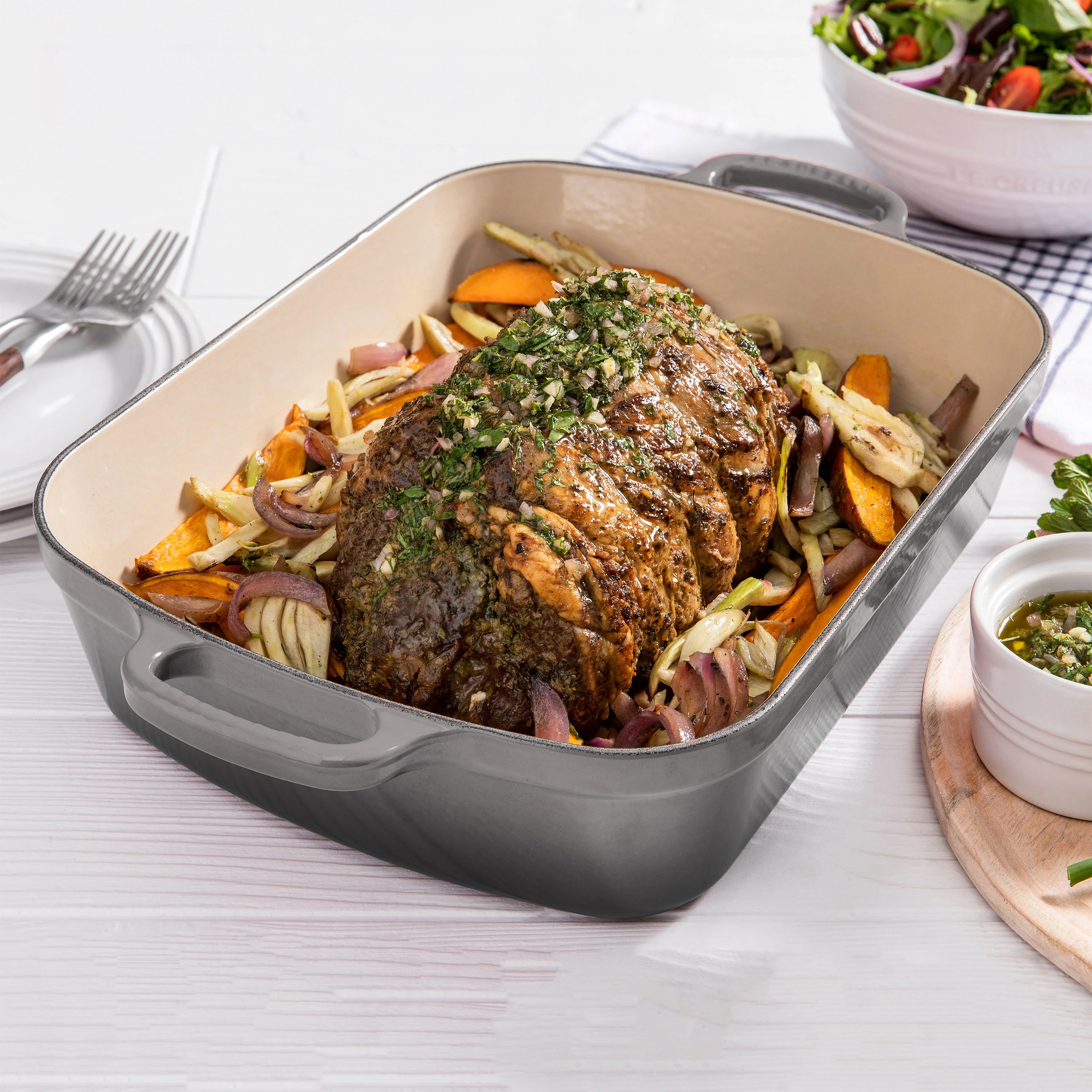 Le Creuset Signature Cast Iron Oyster Roasting Pan, 12.75x9.75" - Image 4