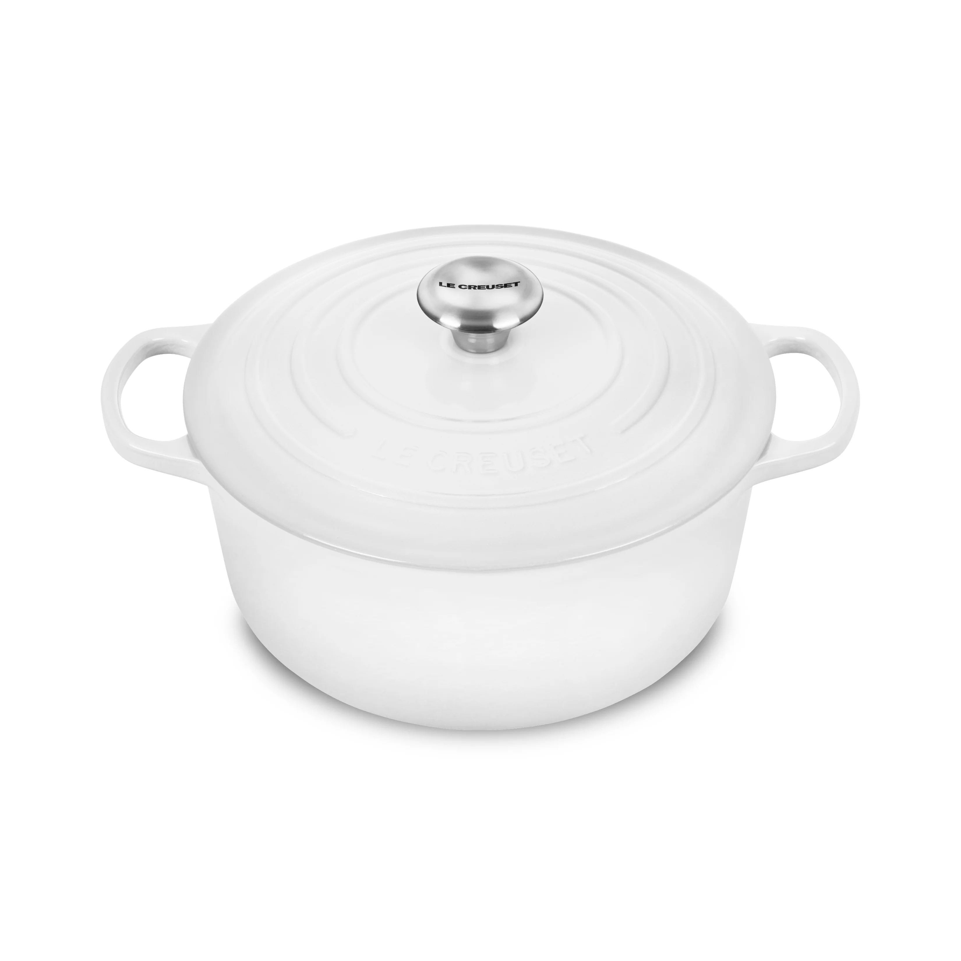 Le Creuset Signature Cast Iron 5.5-quart White Round Dutch Oven