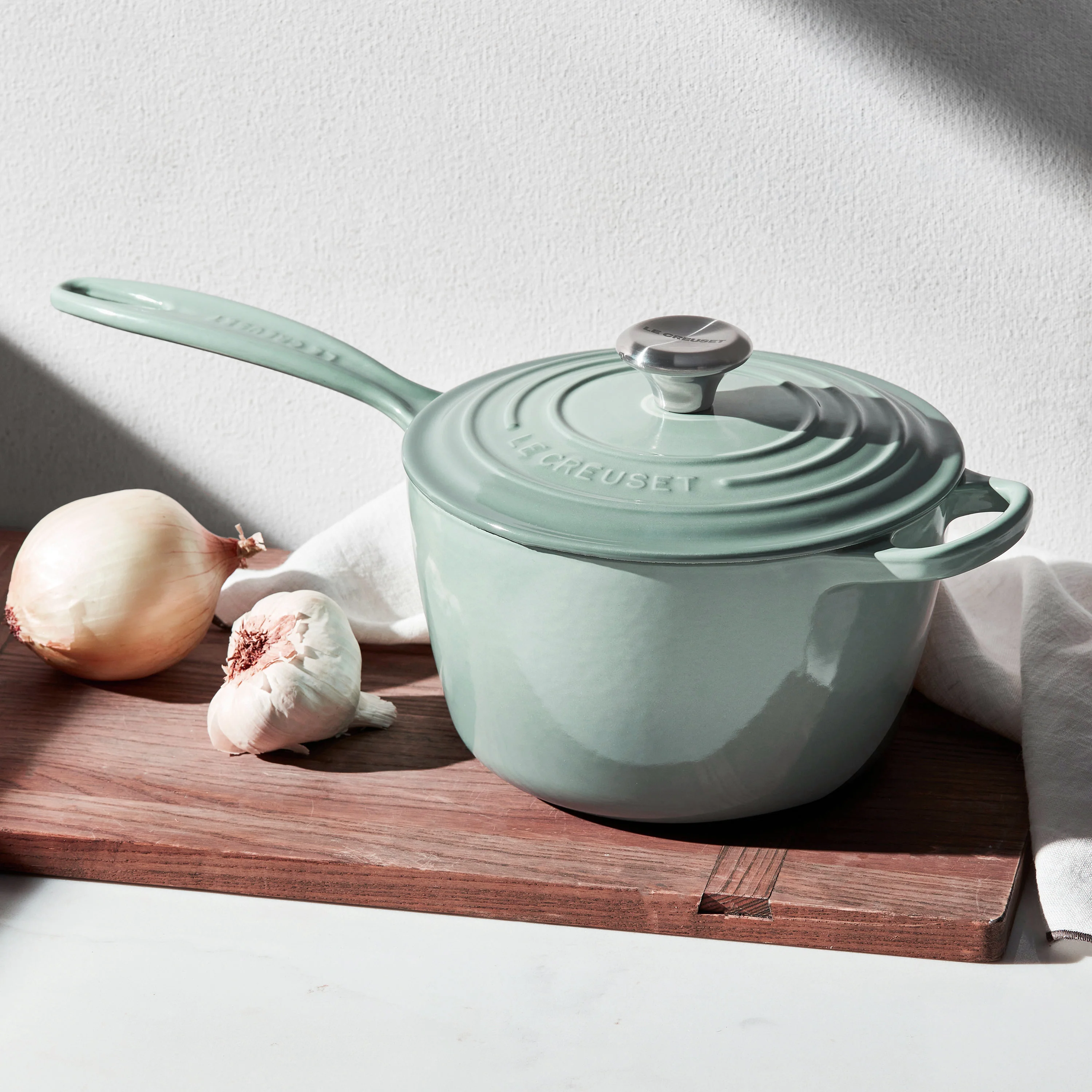 Le Creuset Signature Cast Iron 2.25-quart Sea Salt Saucepan - Image 2