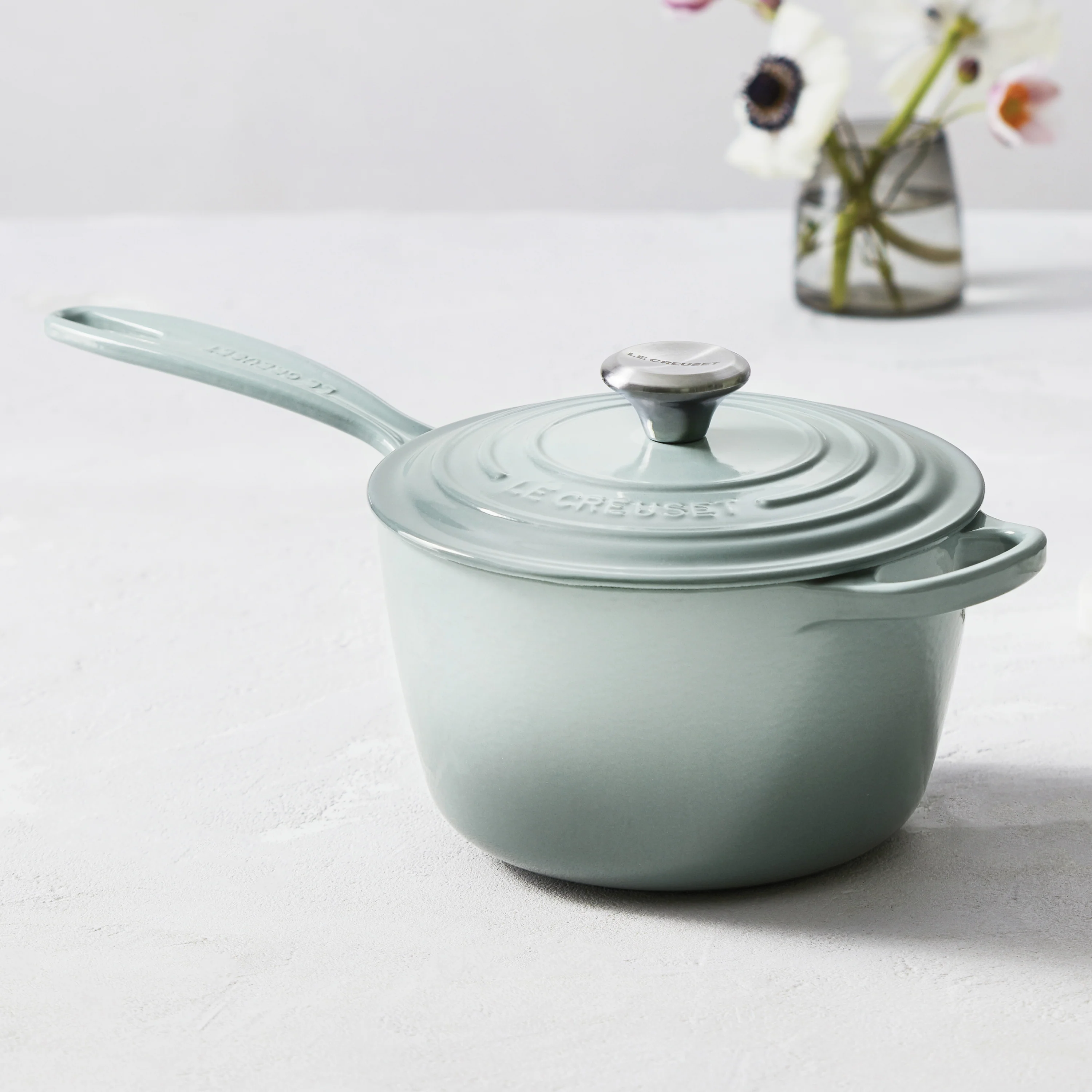 Le Creuset Signature Cast Iron 2.25-quart Sea Salt Saucepan - Image 4