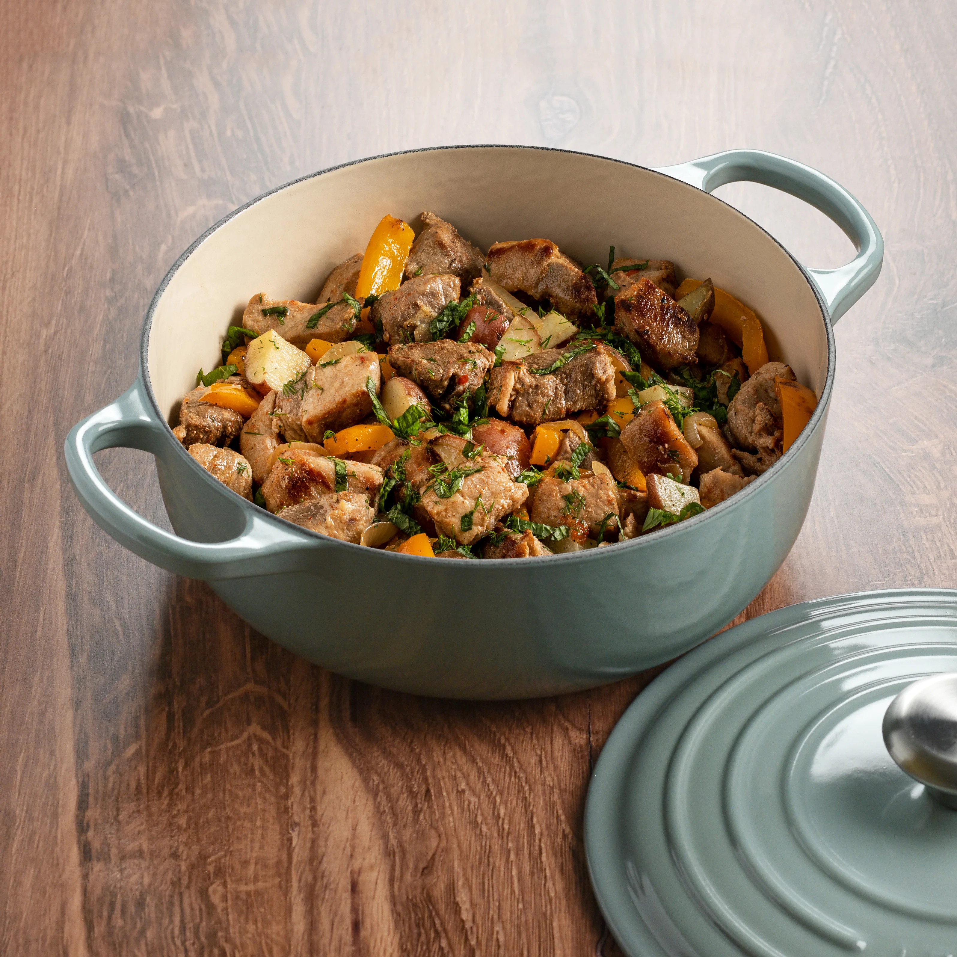 Le Creuset Signature Cast Iron 3.5-quart Sea Salt Sauteuse Dutch Oven - Image 2