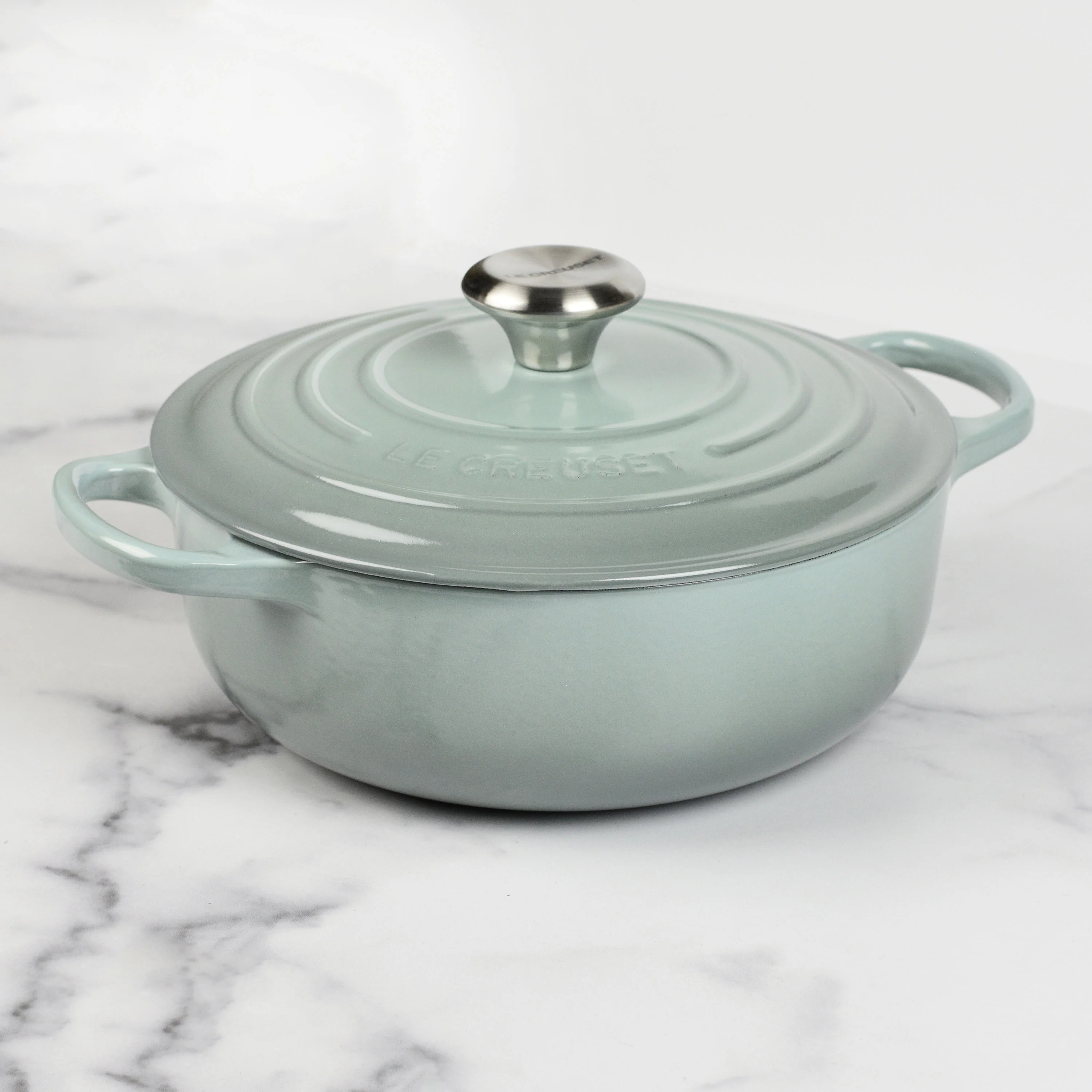 Le Creuset Signature Cast Iron 3.5-quart Sea Salt Sauteuse Dutch Oven - Image 3