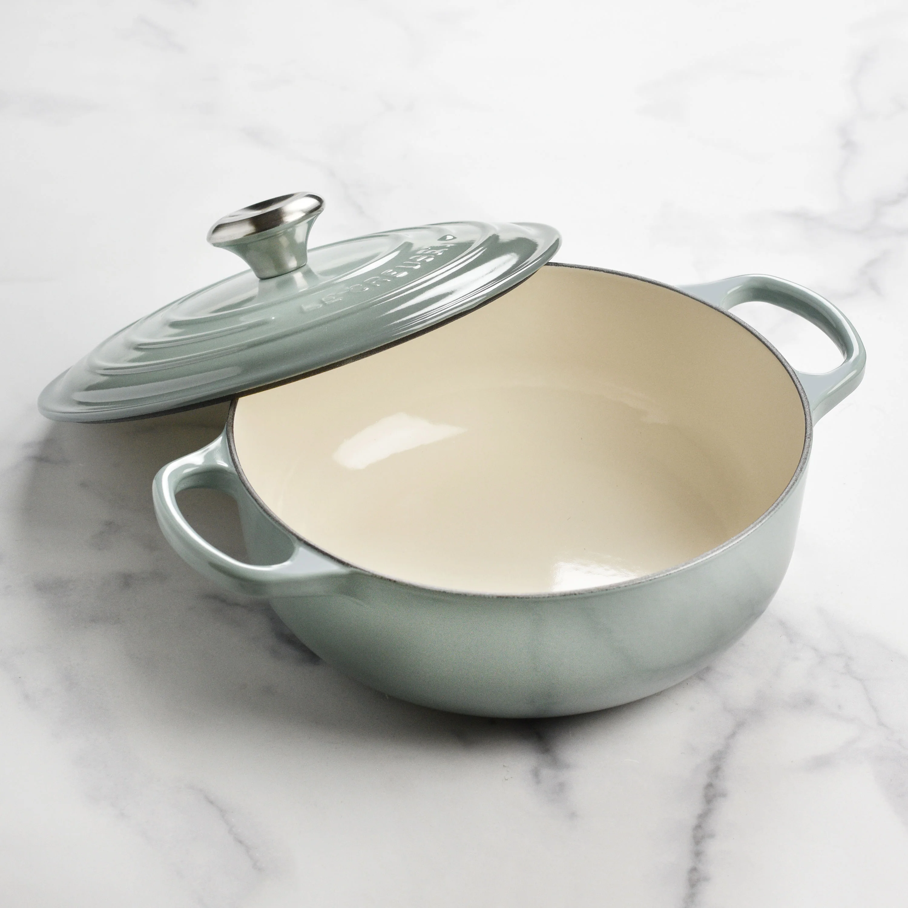 Le Creuset Signature Cast Iron 3.5-quart Sea Salt Sauteuse Dutch Oven - Image 6