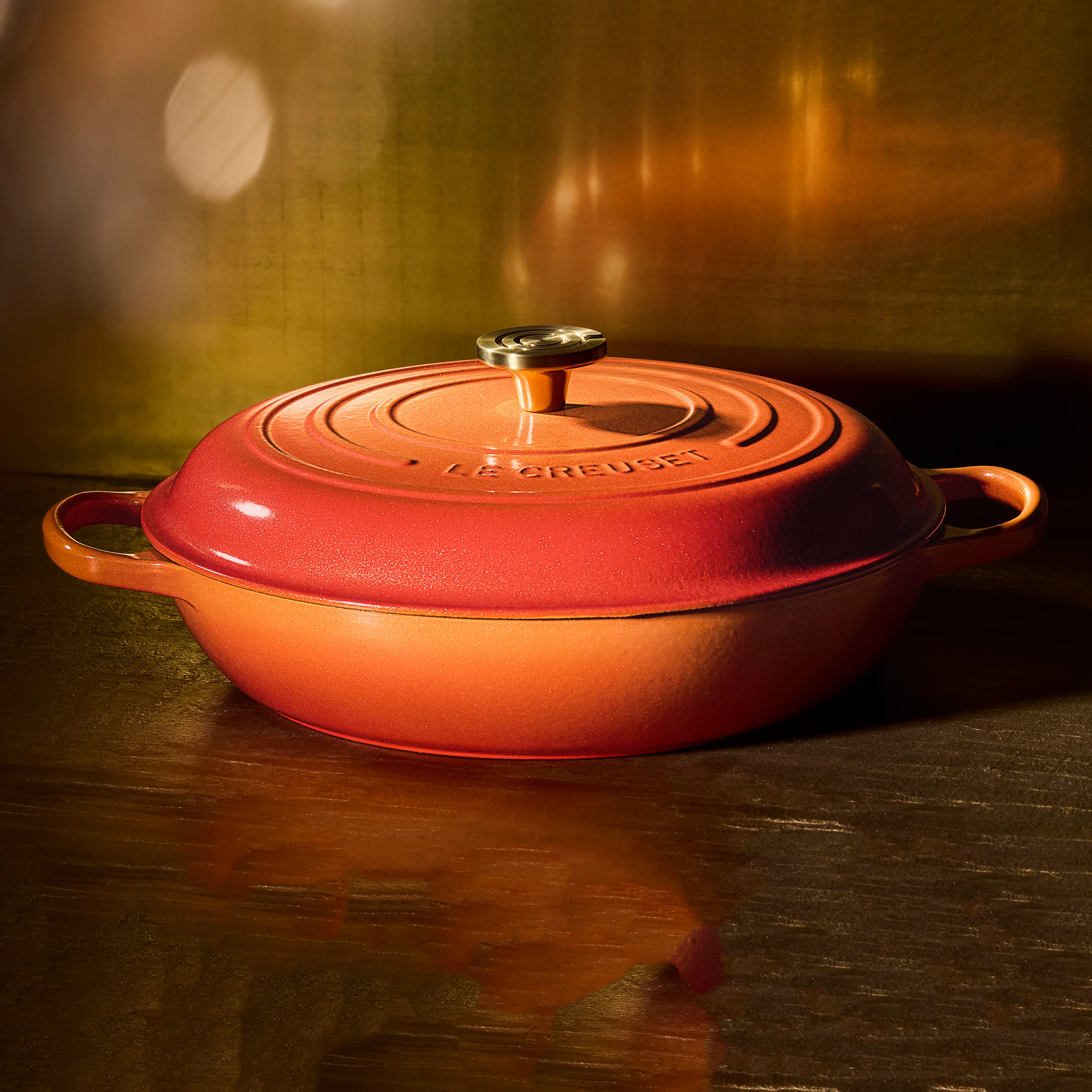 Le Creuset Signature Cast Iron 5-quart Flamme Doree Braiser - Image 5