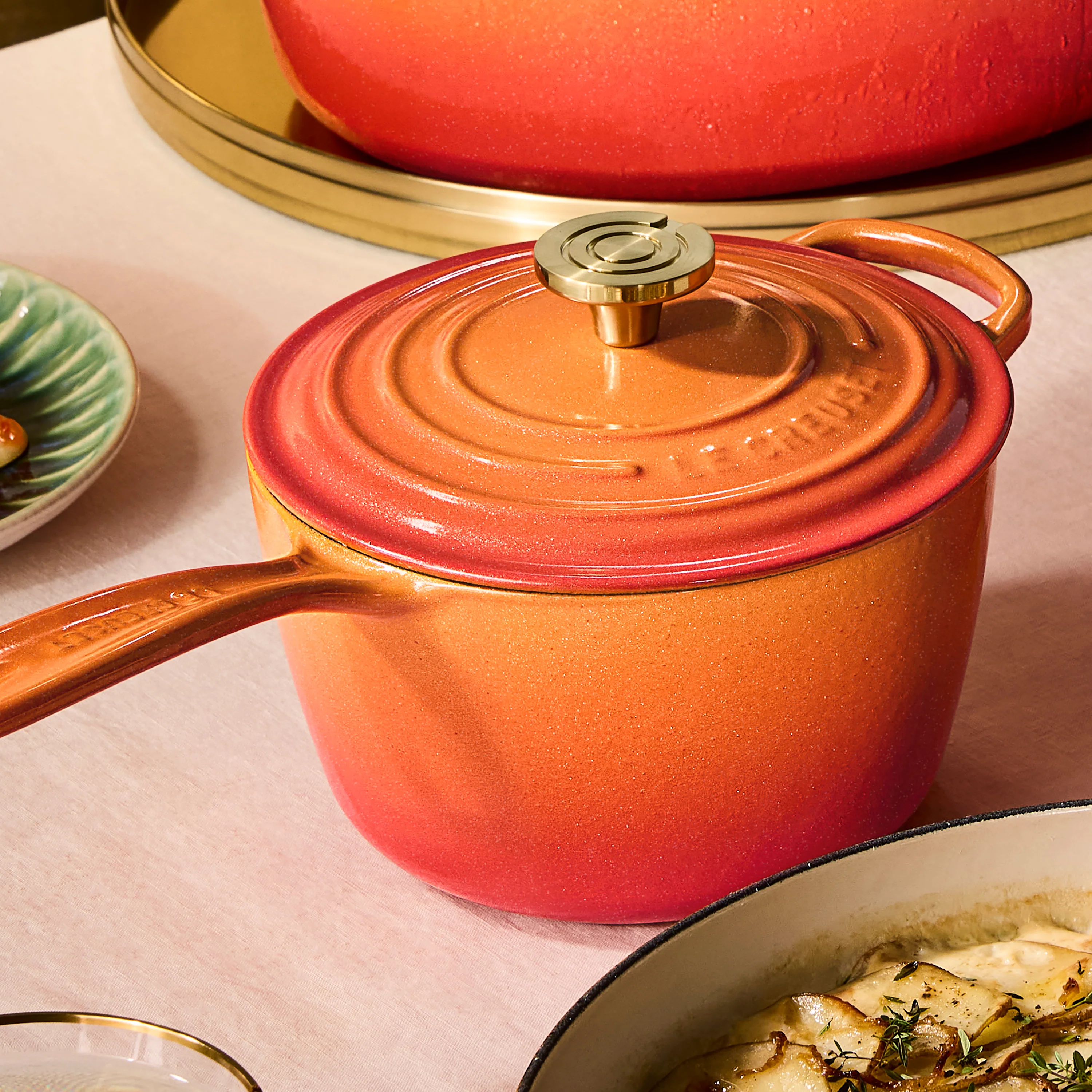 Le Creuset Signature Cast Iron 2.25-quart Flamme Doree Saucepan - Image 3