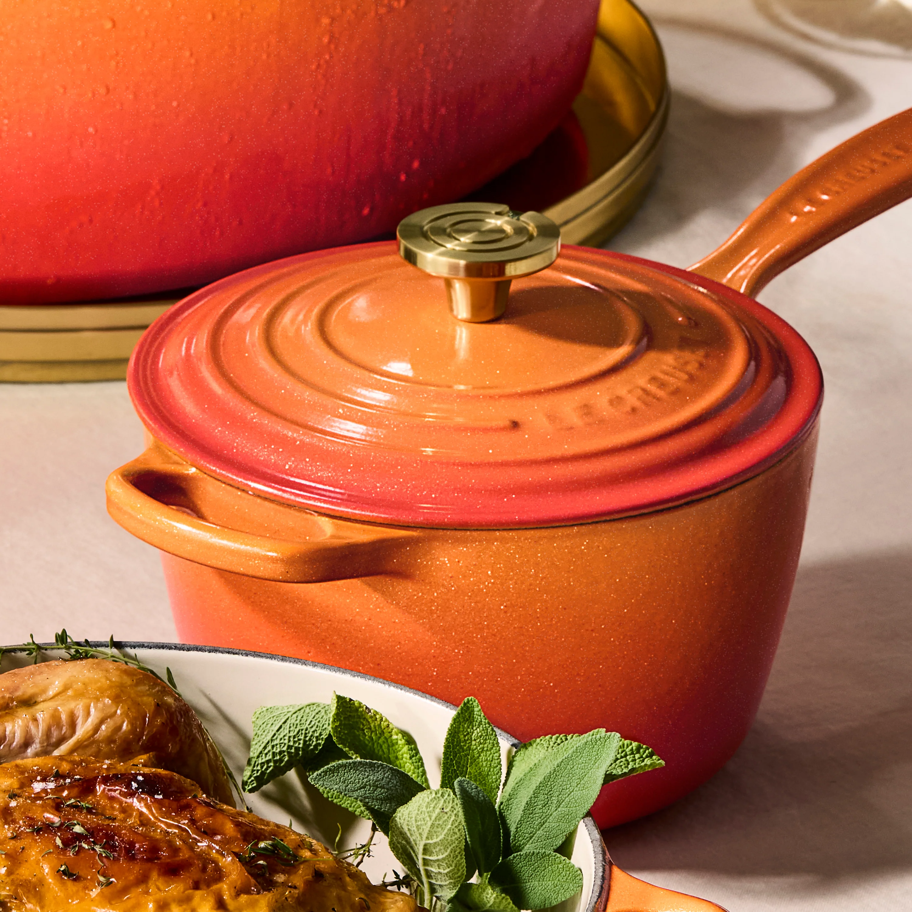 Le Creuset Signature Cast Iron 2.25-quart Flamme Doree Saucepan - Image 4