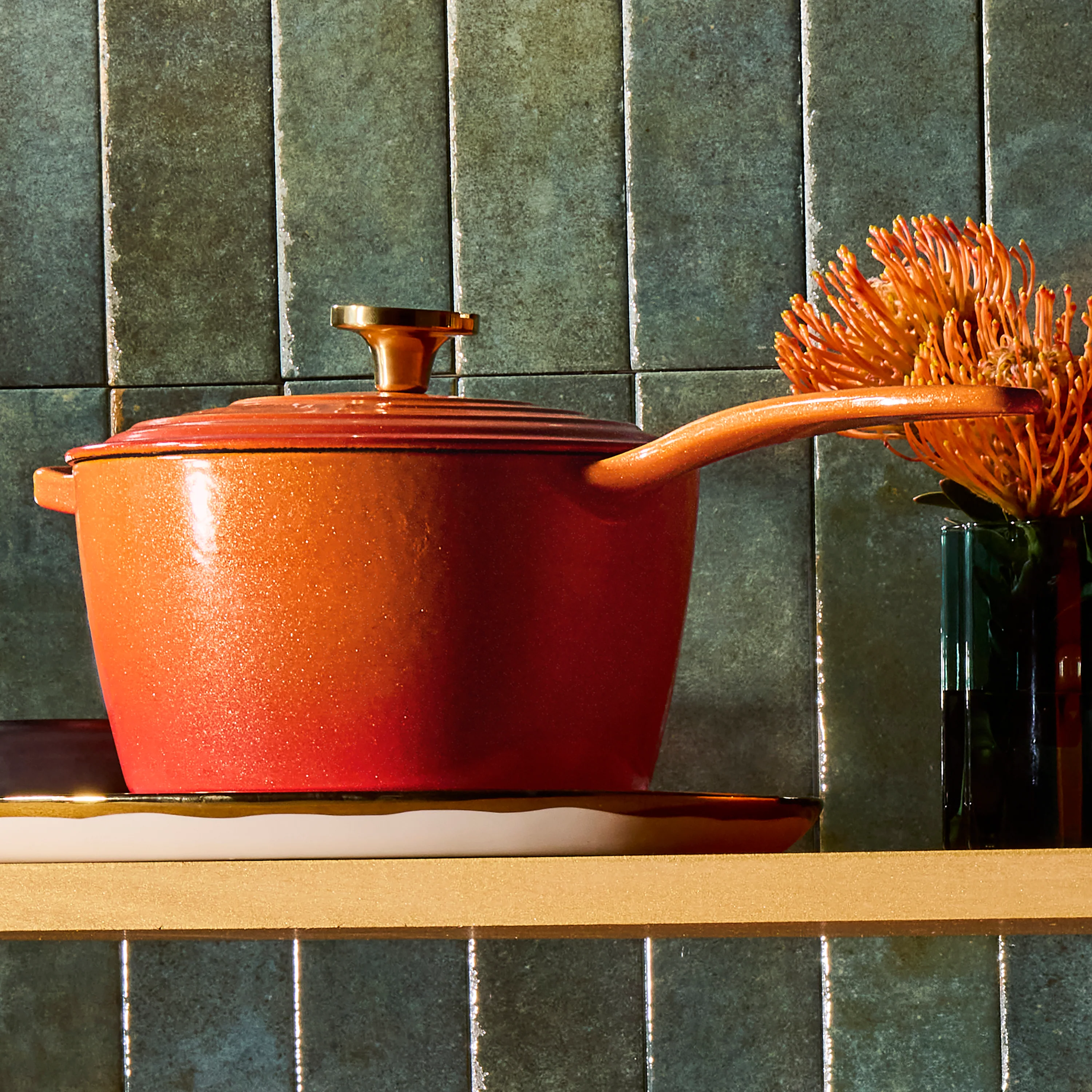 Le Creuset Signature Cast Iron 2.25-quart Flamme Doree Saucepan - Image 5