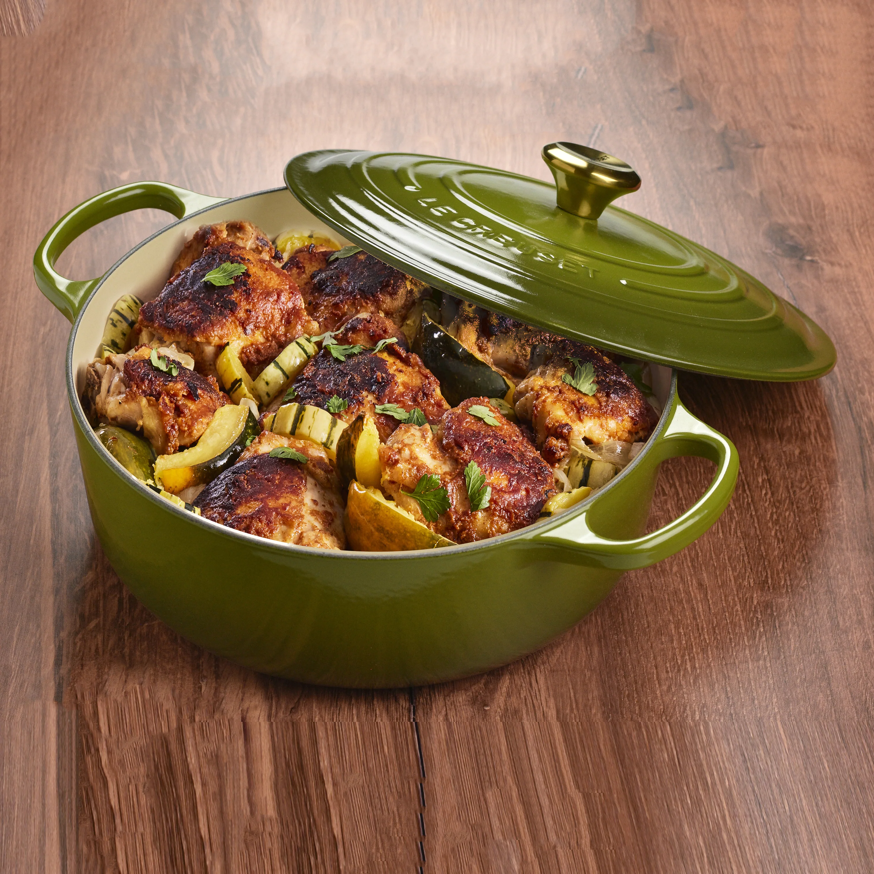 Le Creuset Signature Cast Iron 6.75-quart Olive Round Wide Dutch Oven - Image 2