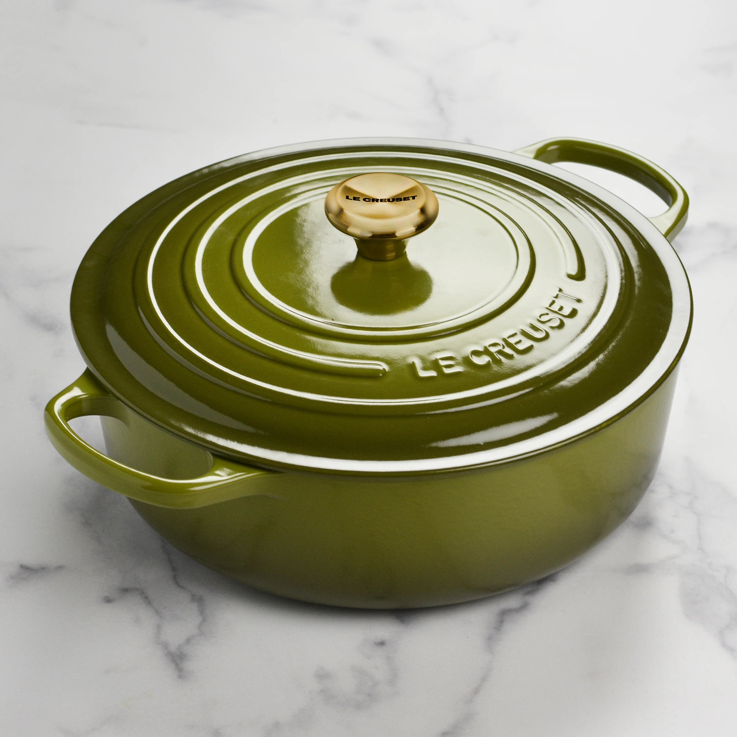 Le Creuset Signature Cast Iron 6.75-quart Olive Round Wide Dutch Oven - Image 5