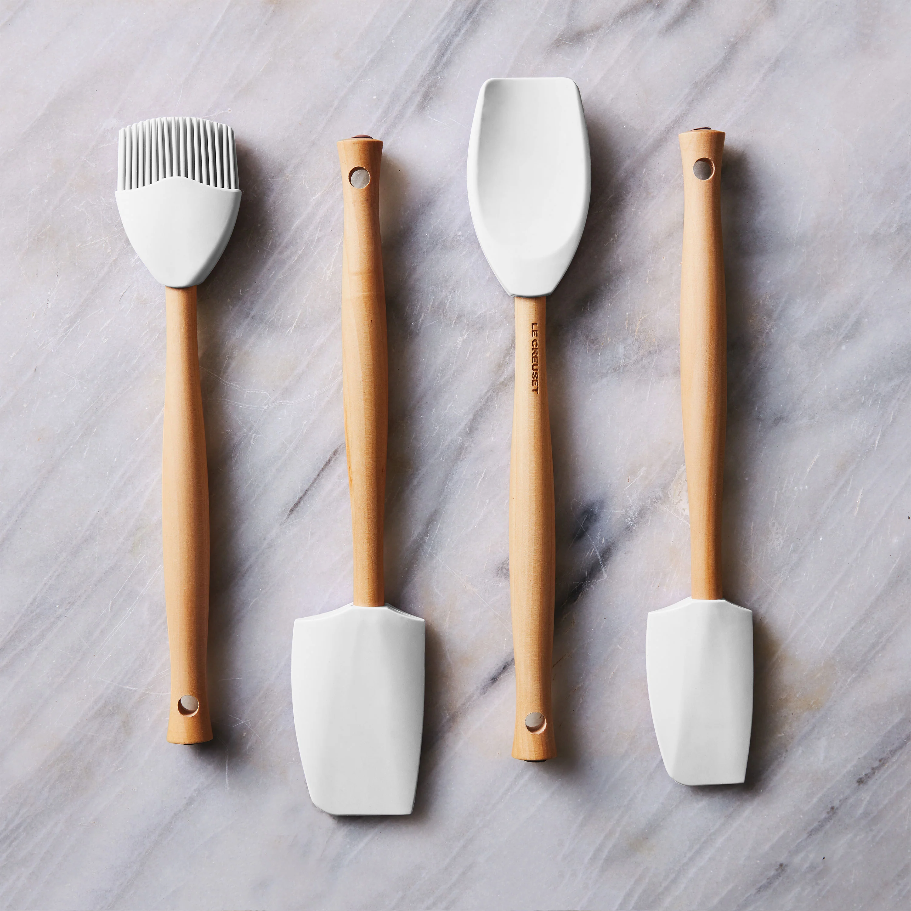 Le Creuset 5 Piece White Silicone Utensil Set - Image 3
