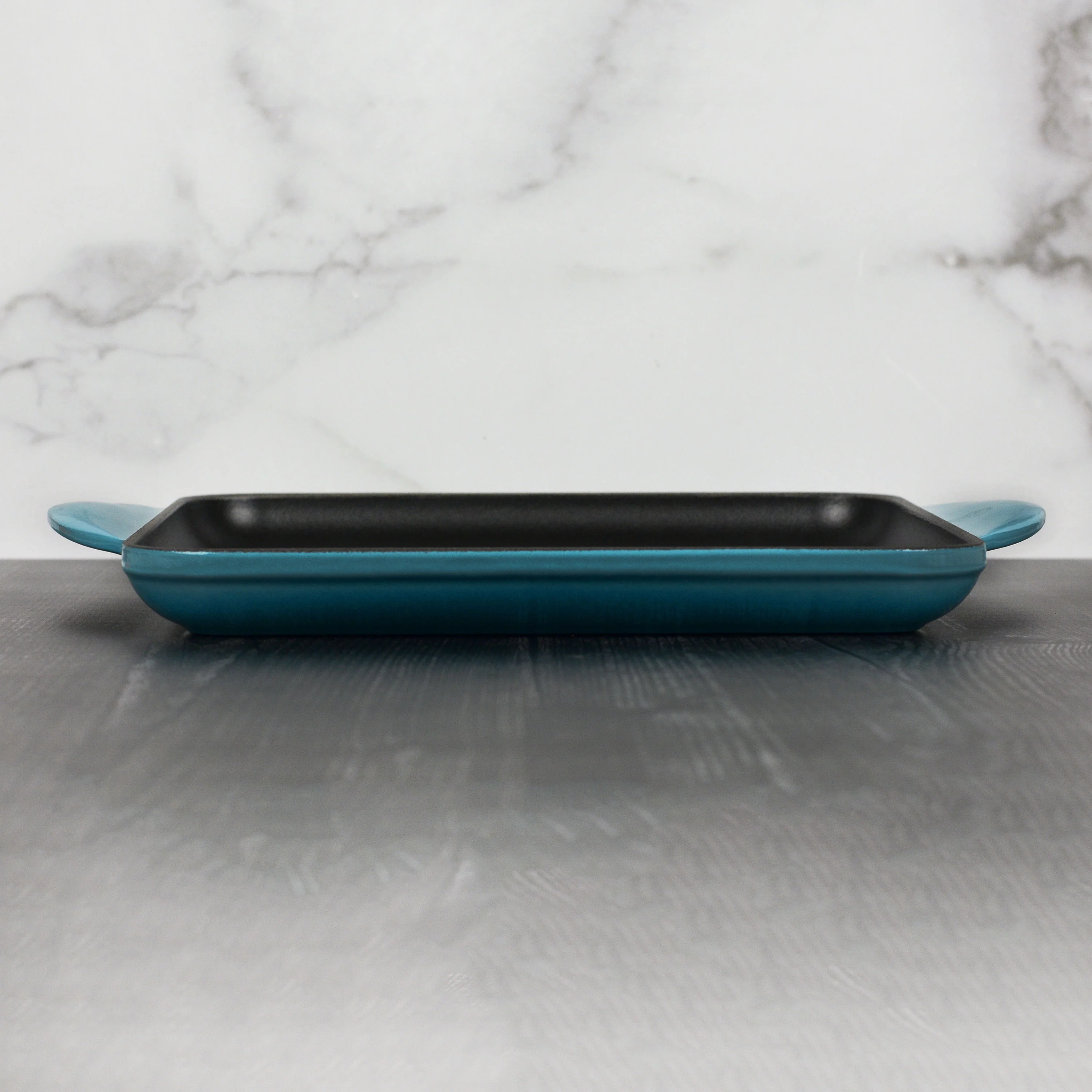 Le Creuset Cast Iron 9.5" Deep Teal Square Grill Pan - Image 6