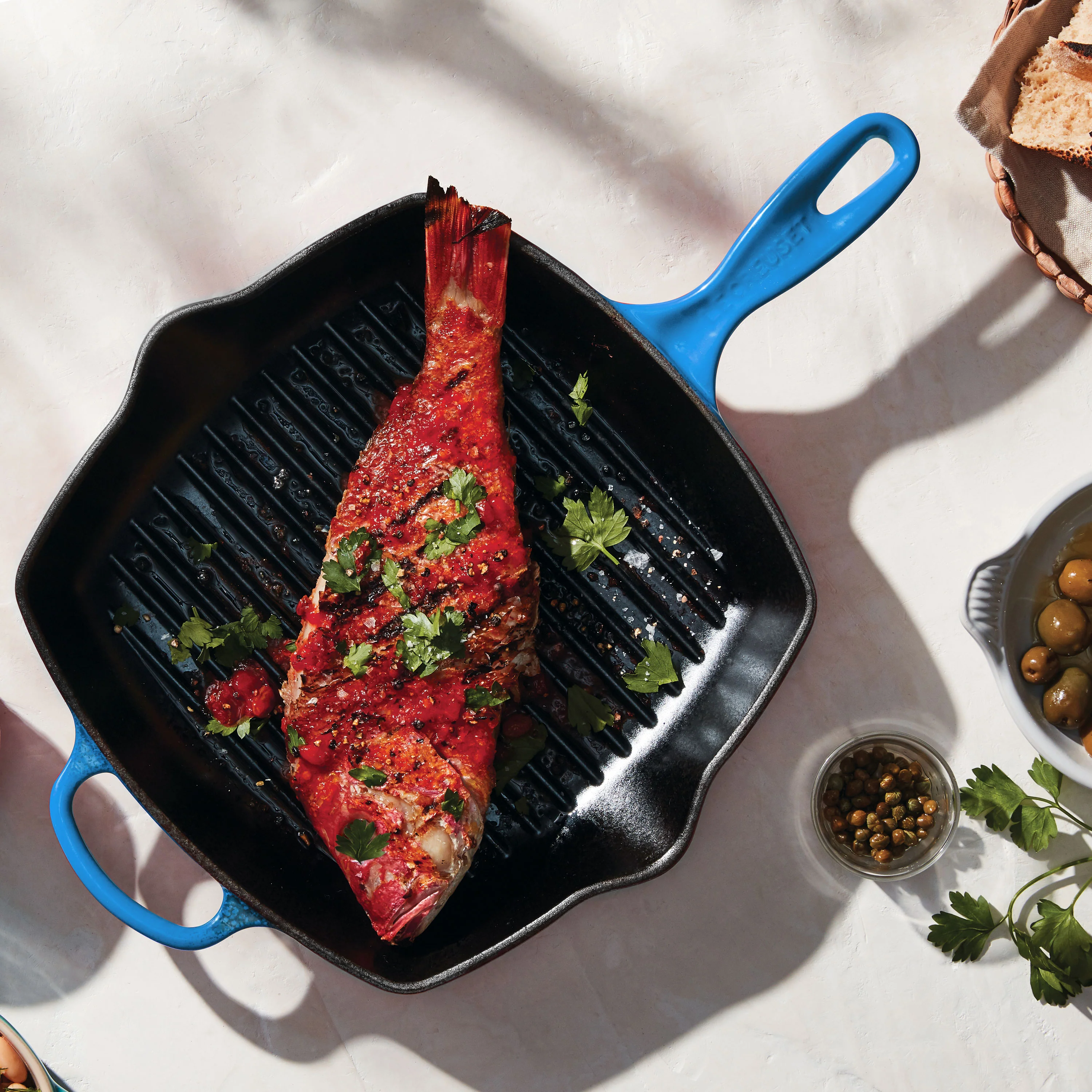 Le Creuset Signature Cast Iron 10.25" Marseille Square Grill Pan - Image 3