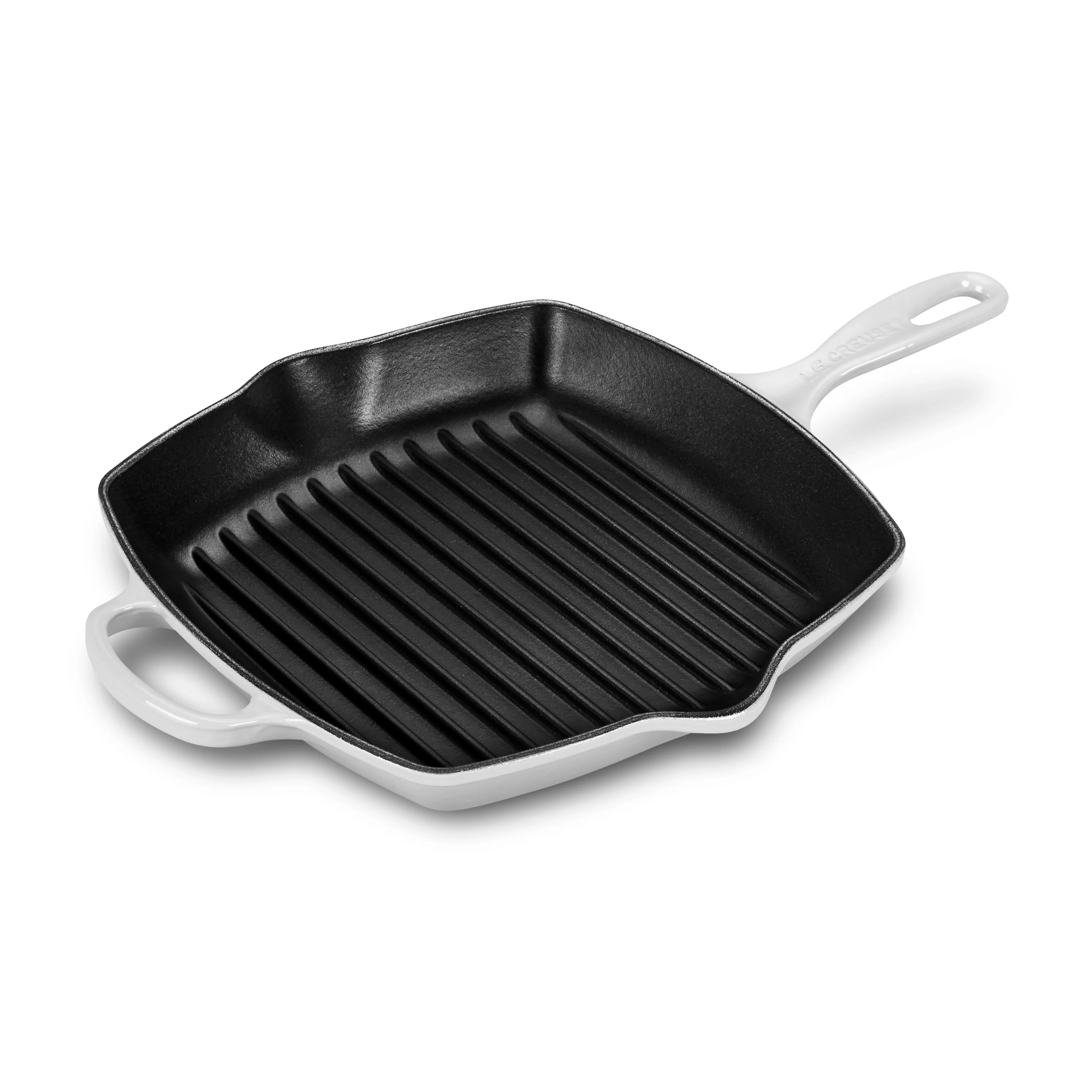 Le Creuset Signature Cast Iron 10.25" White Square Grill Pan