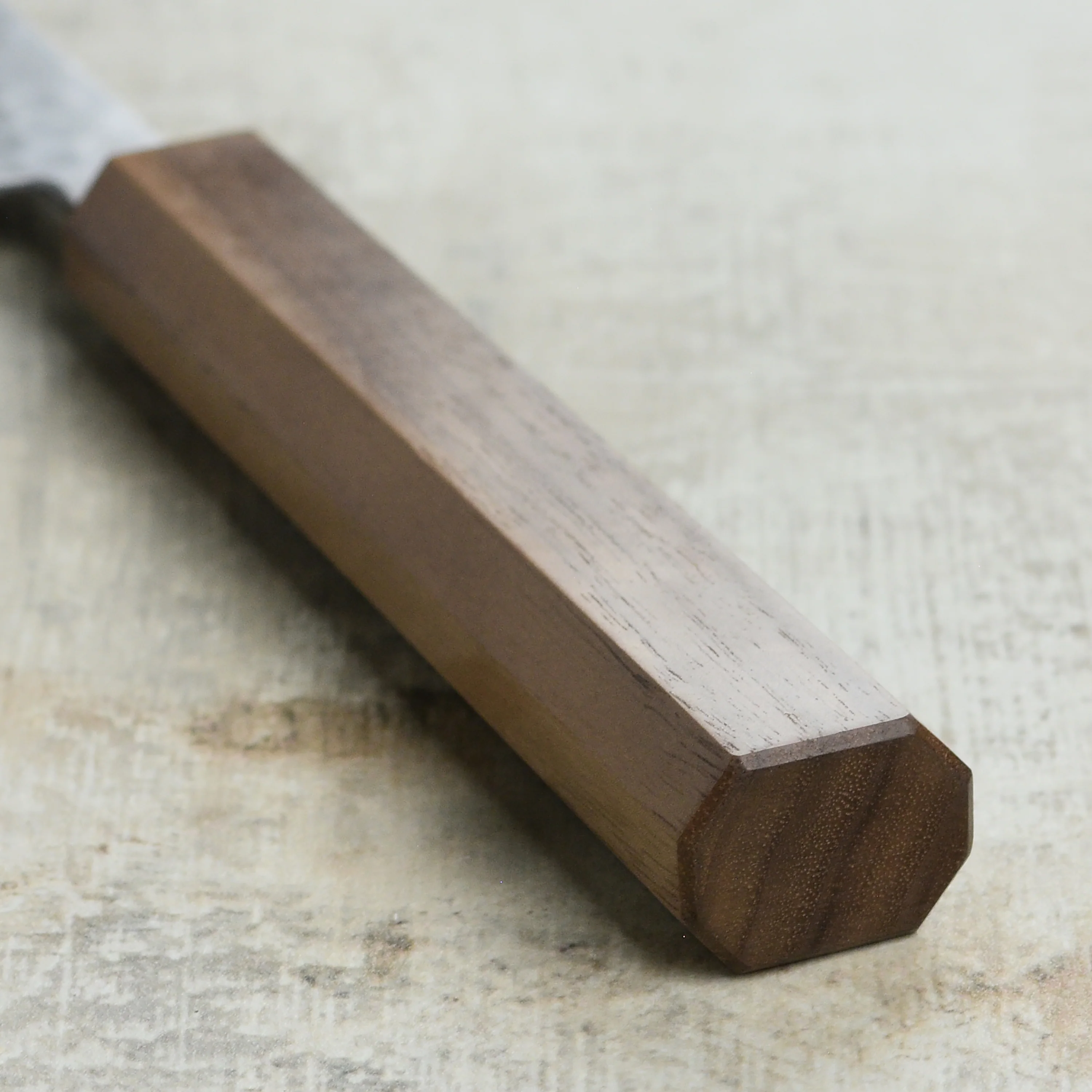 Masutani VG1 Hammered 7" Gyuto, Octagonal Walnut Handle - Image 2