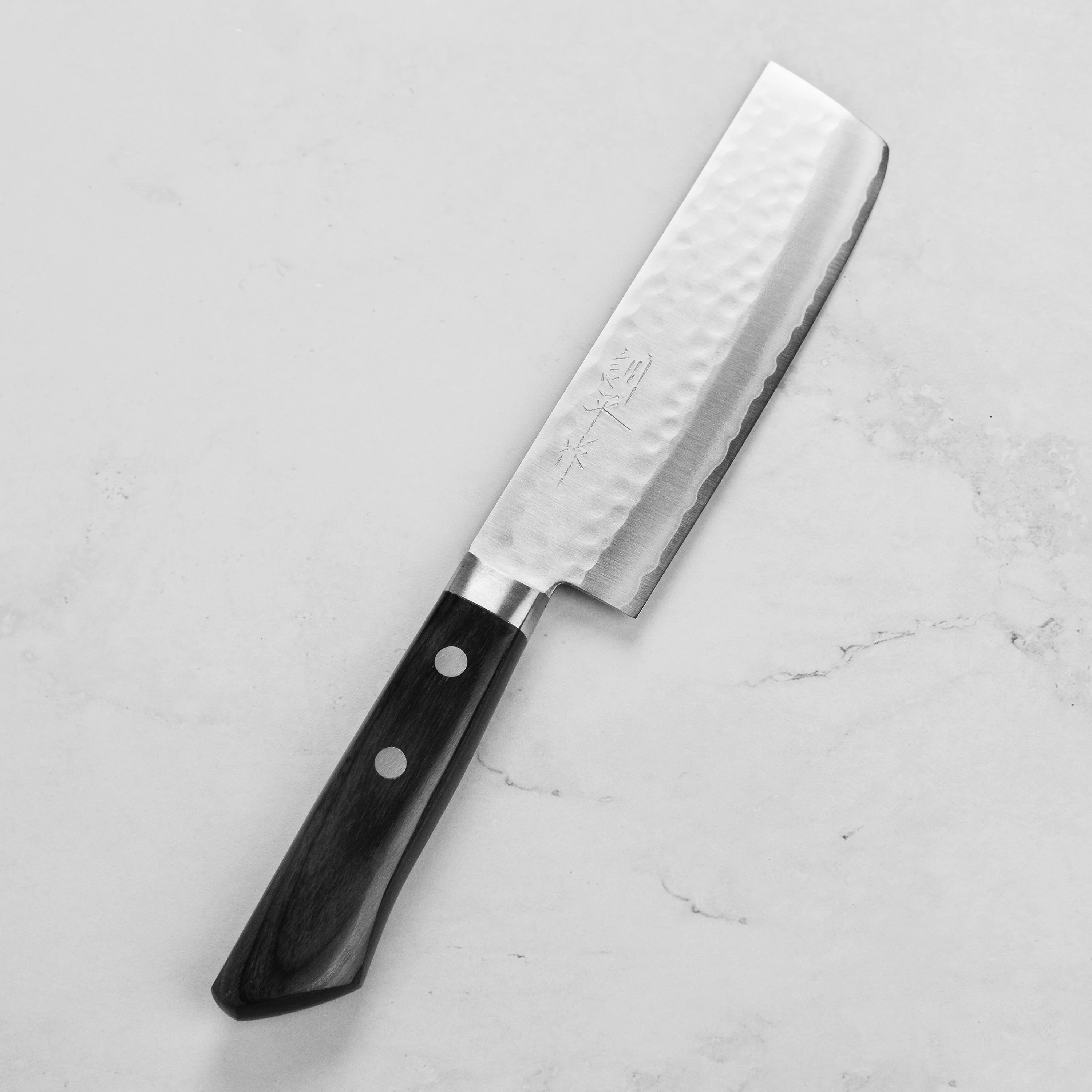 Masutani VG1 Hammered 5" Nakiri, Black Handle - Image 8